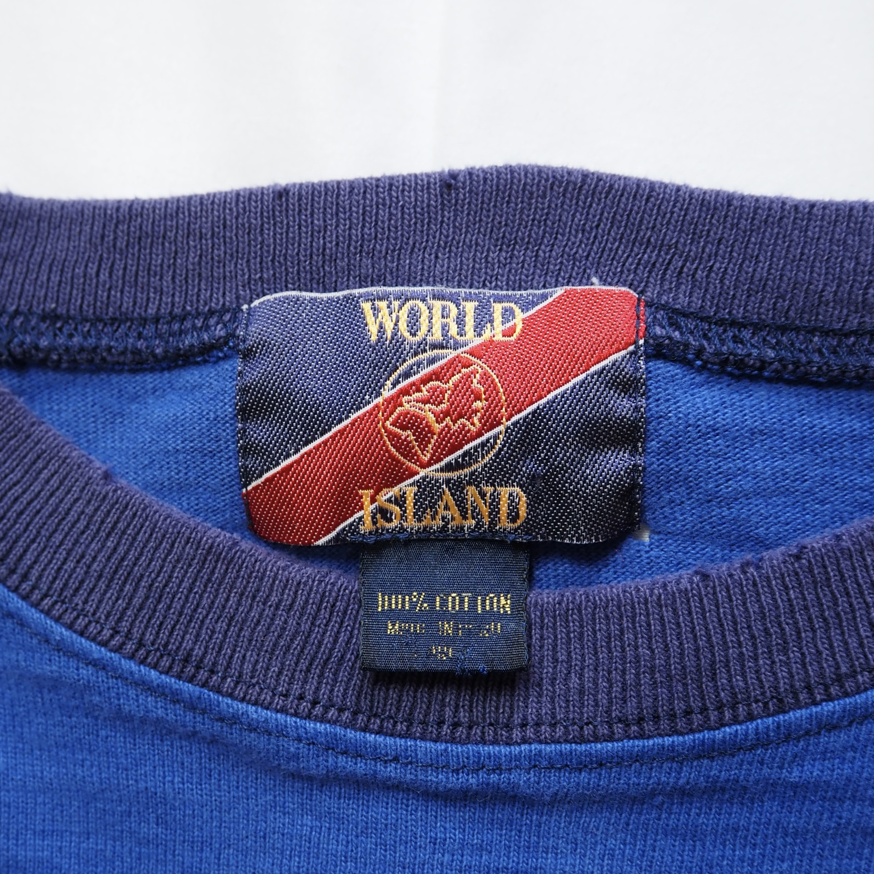 90’s World Island ボーダーロンT 胸ポケ付き の画像 10