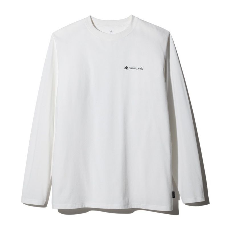 "snow peak|スノーピーク|Printed L/S T shirt Fireplace|プリンテッドTロングスリーブシャツ ファイアプレイス|ホワイト"