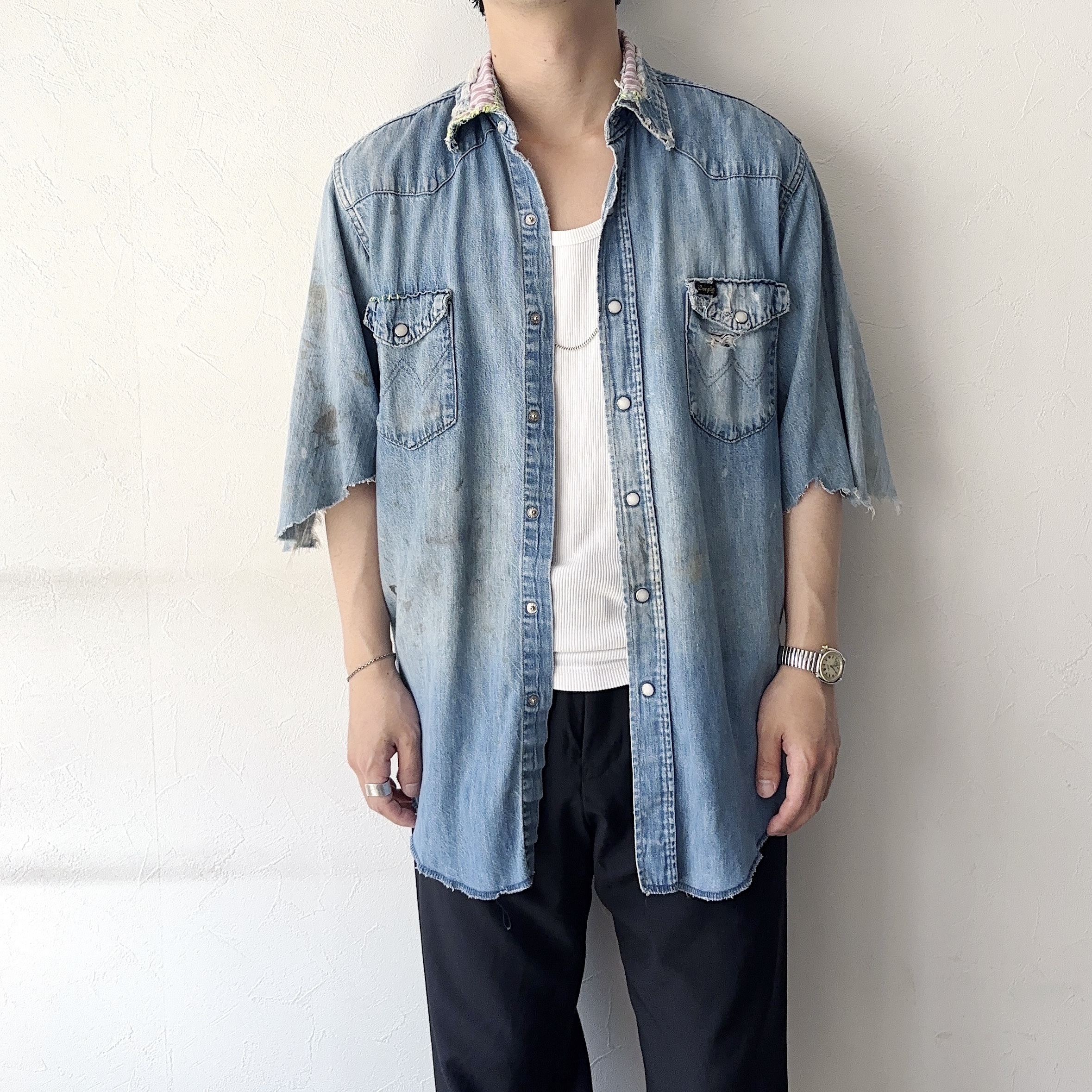 Vintage 70's【Wrangler】Grunge Denim Shirt の画像 3