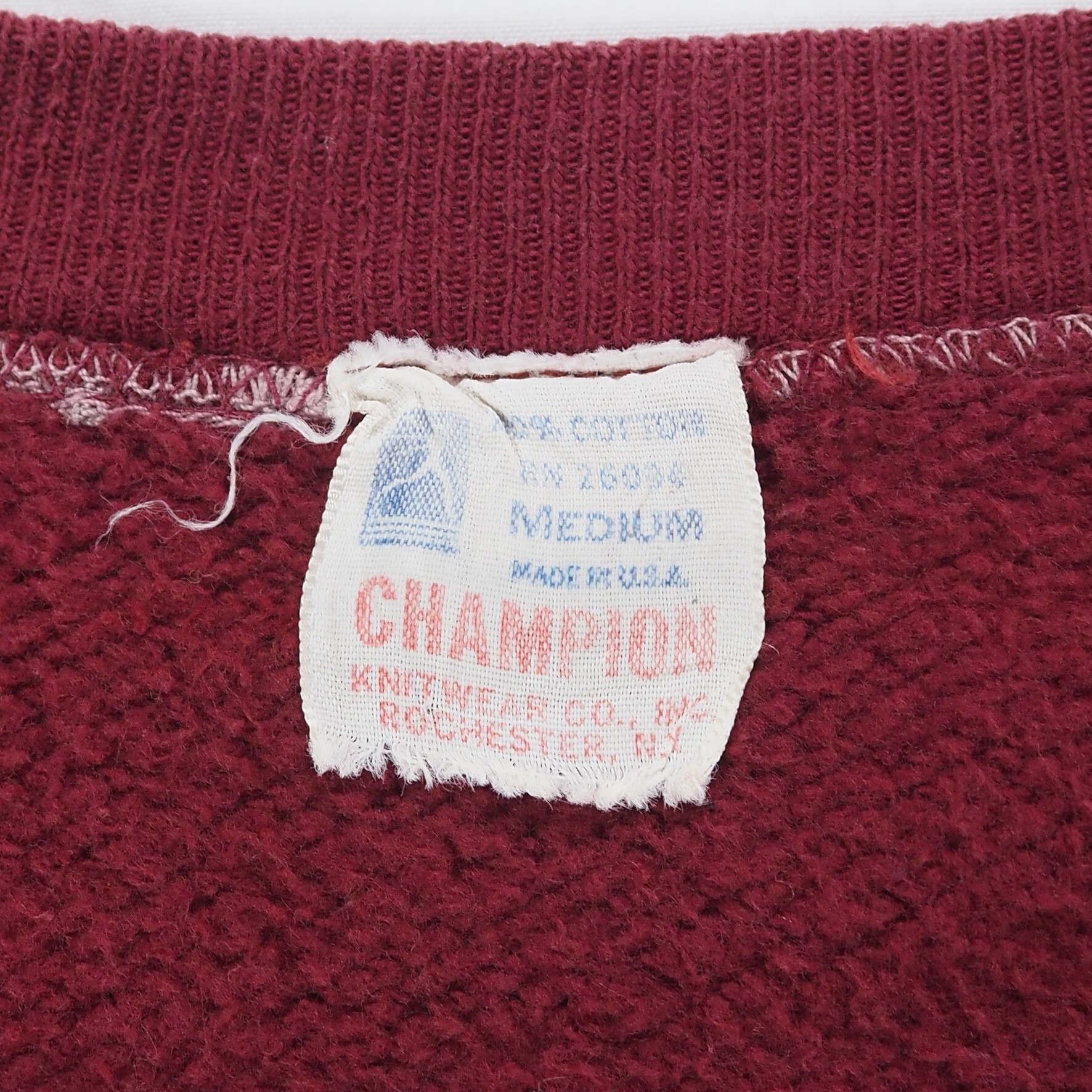 【9/23 20:00入荷】60's Champion ランタグ カレッジスウェット ワインレッド の画像 8