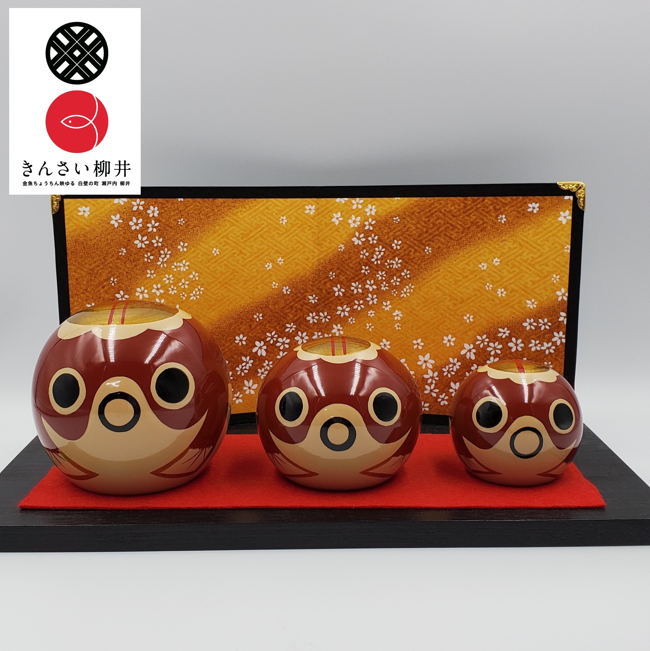 金魚ちょうちんの大内塗 珠 大 30号 木阪賞文堂