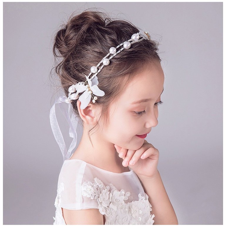子どもカチューシャ フラワーティアラ ヘアバンド 子供用 フォーマル 髪飾り ヘアアクセサリー キッズ 結婚式 ウェディング 発表会 入園式 卒園式 Dresszone