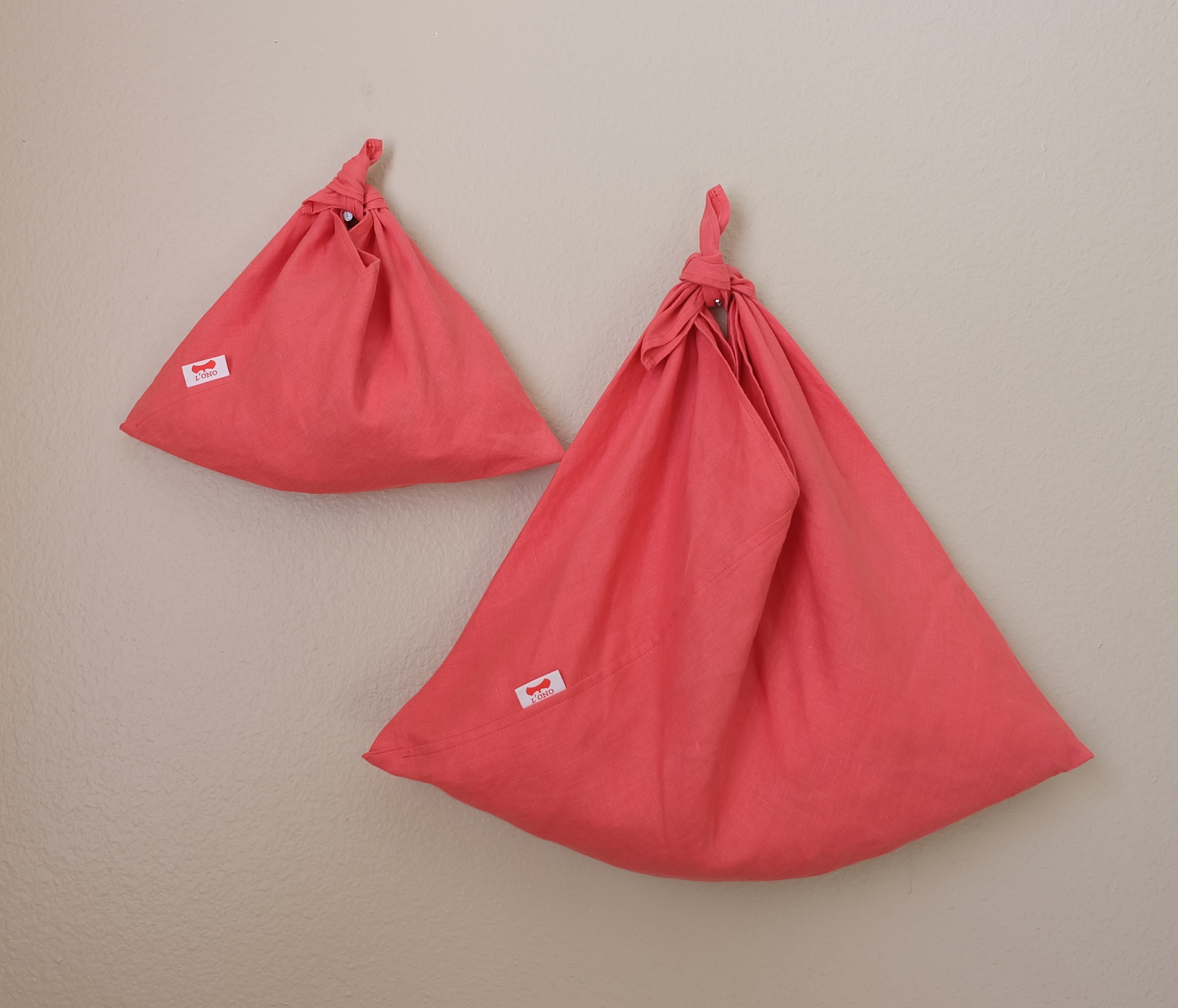 Kiki Pink Sizel 定番シリーズ フランス ベルギー産リネン ピンク L Ono あずま袋専門店