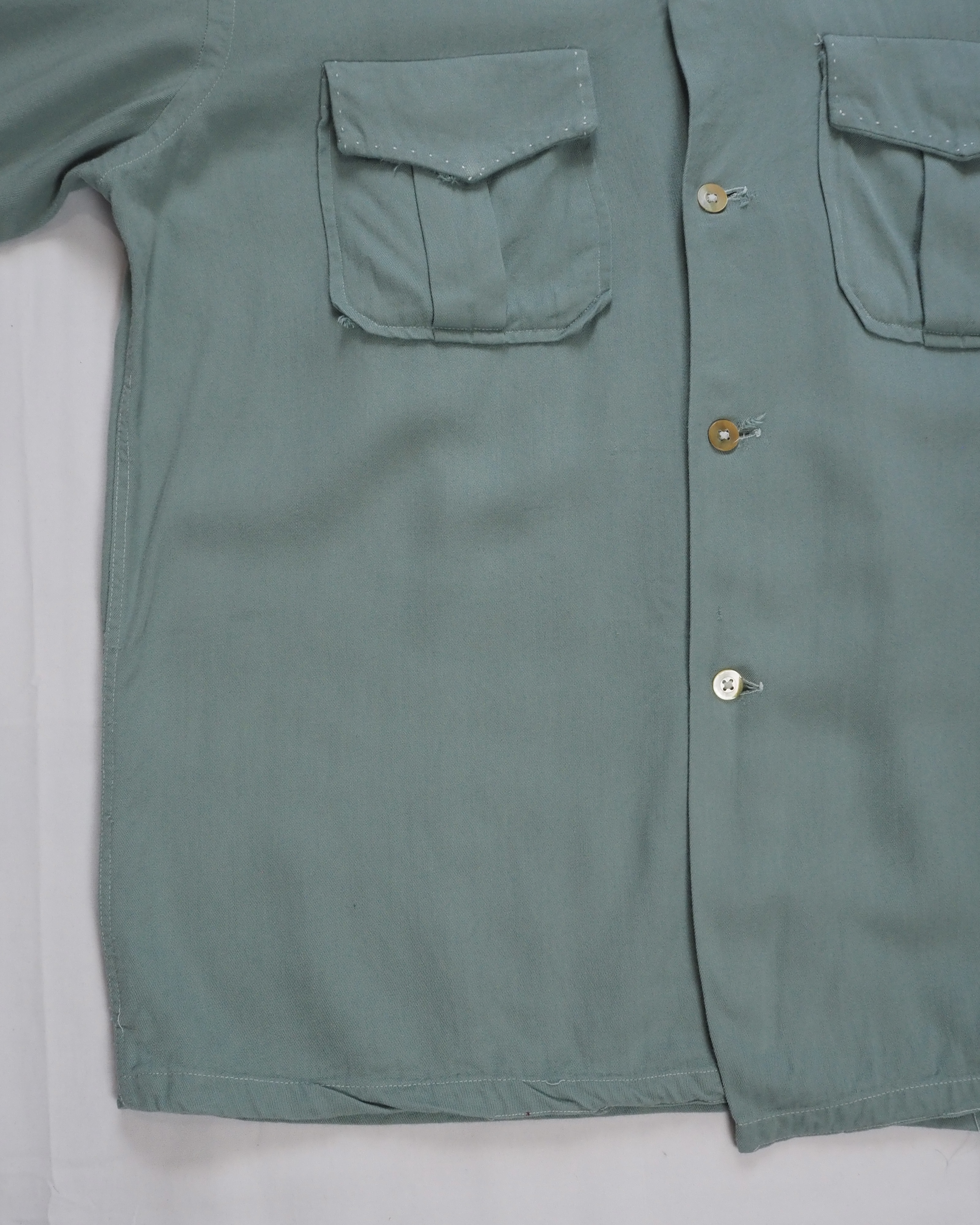 【5/6(水) 20:00入荷】50’s Pilgrim レーヨンシャツ ミントグリーン の画像 6