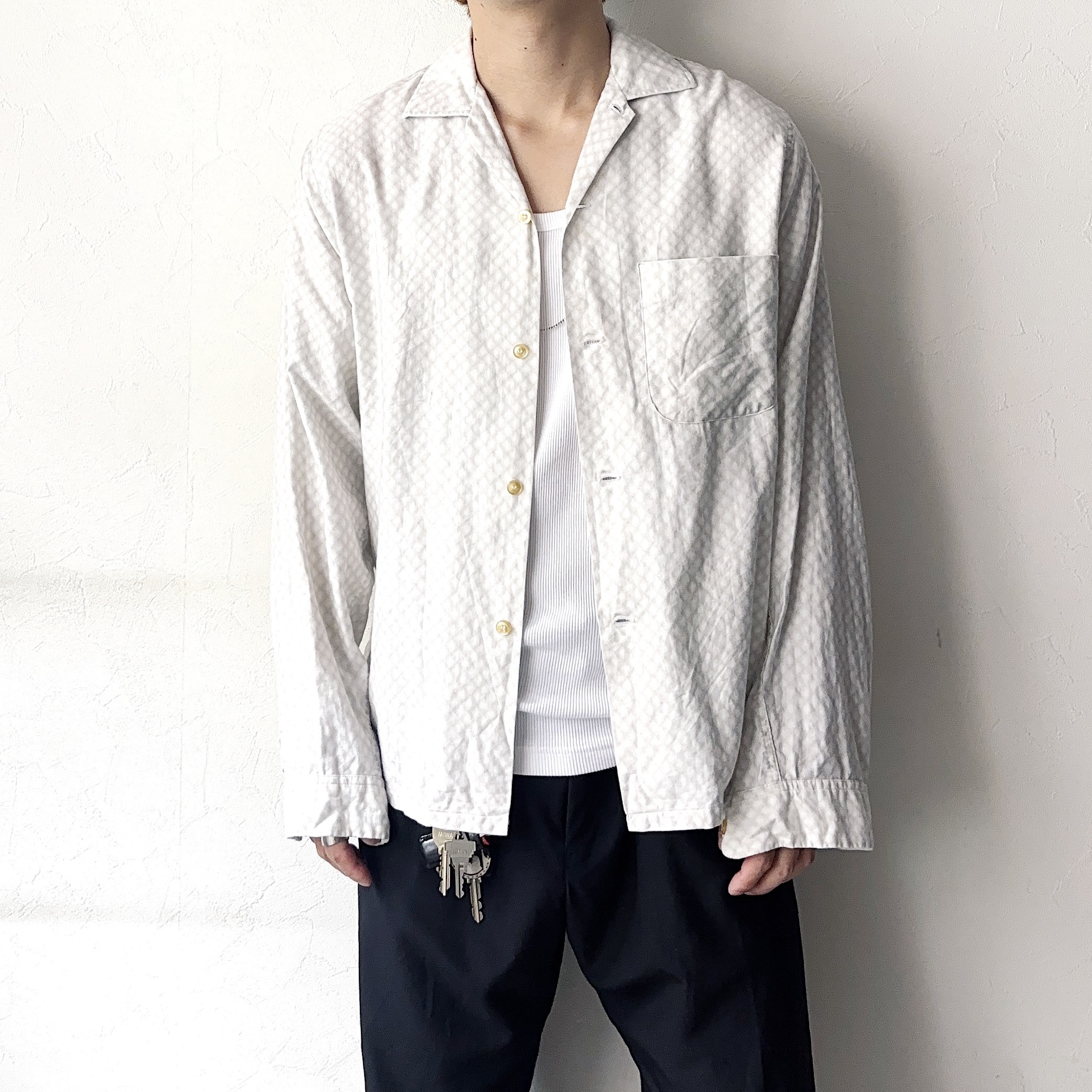 Vintage 60's【SPORTIME】Grunge Patterned Shirt の画像 3