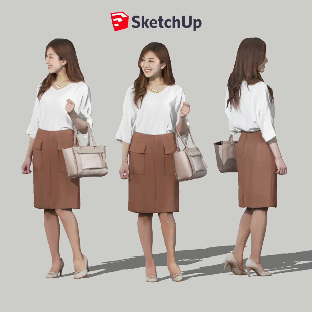 SketchUp素材 3D人物モデル ( Posed ) 051_Mao - 画像1