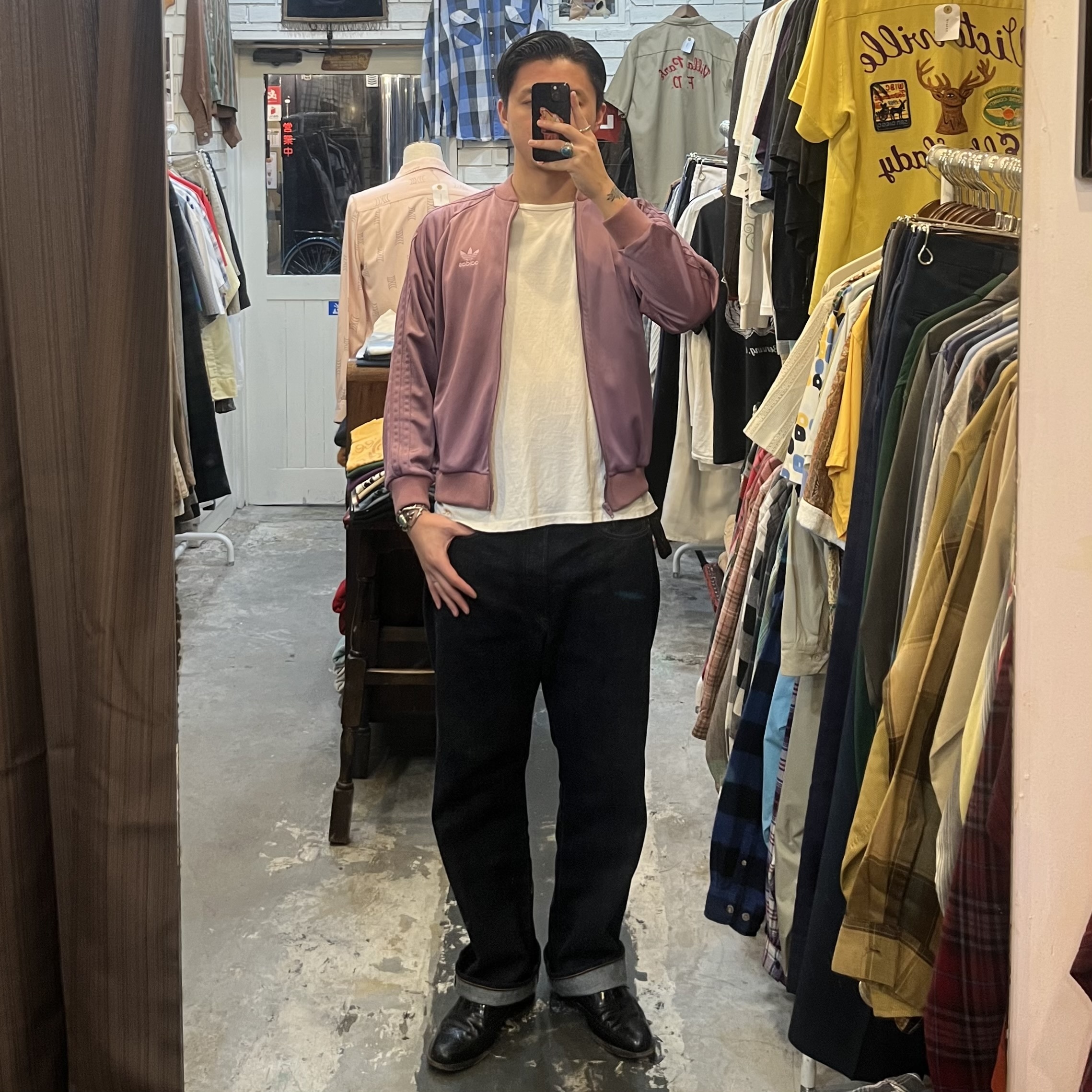80’s Adidas トラックジャケット ピンク の画像 3