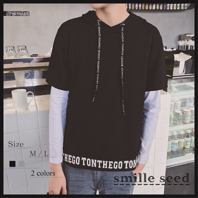 半袖 パーカー メンズ 夏パーカー 全2色 Smile Seed 半袖 パーカー メンズ 夏パーカー 全2色 Smile Seed