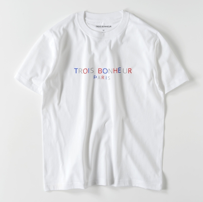 Trois Bonheur トリコロール Tシャツ White Trois Bonheur