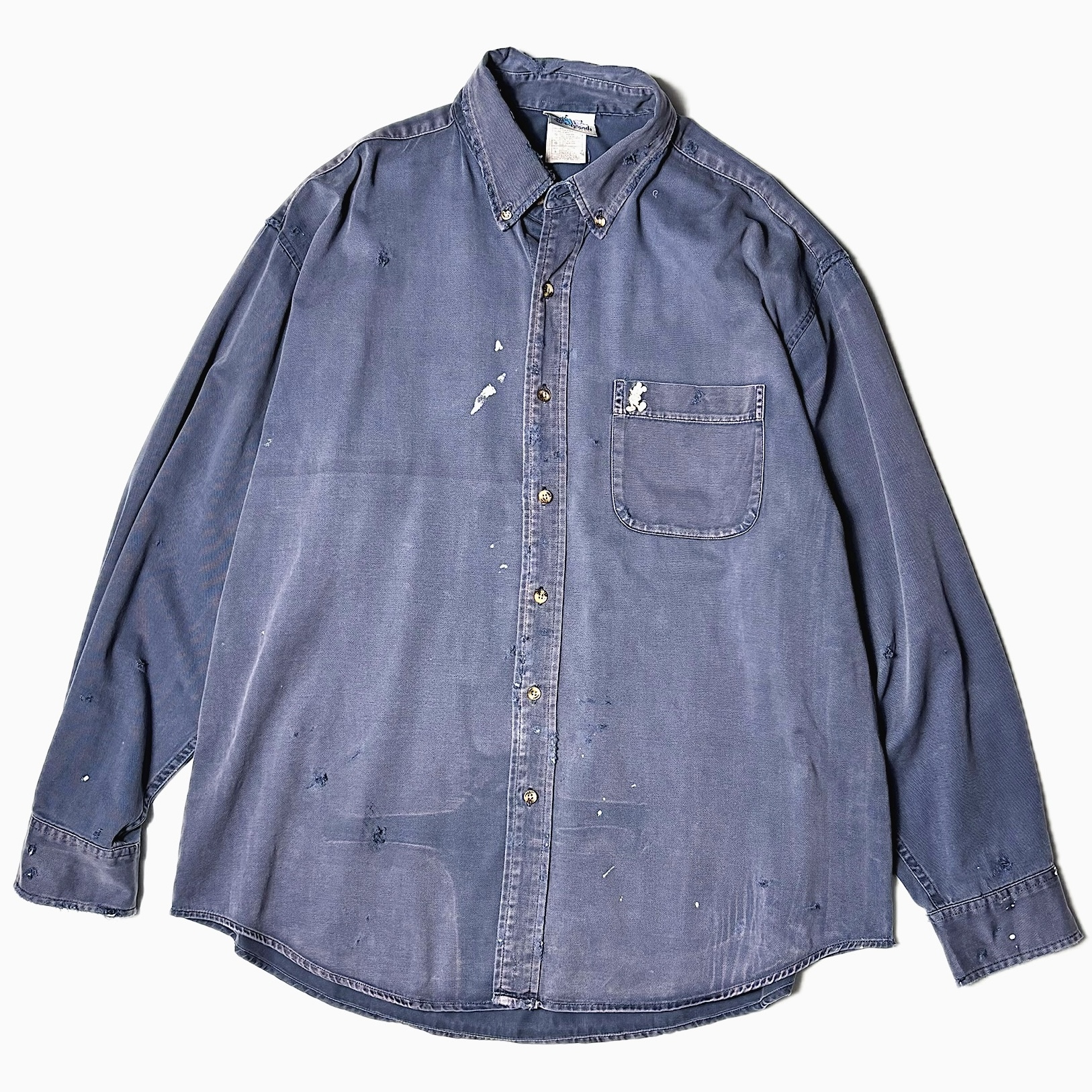 Y2K【Disneyland RESORT】"Mickey Mouse" Embroidery Grunge Shirt