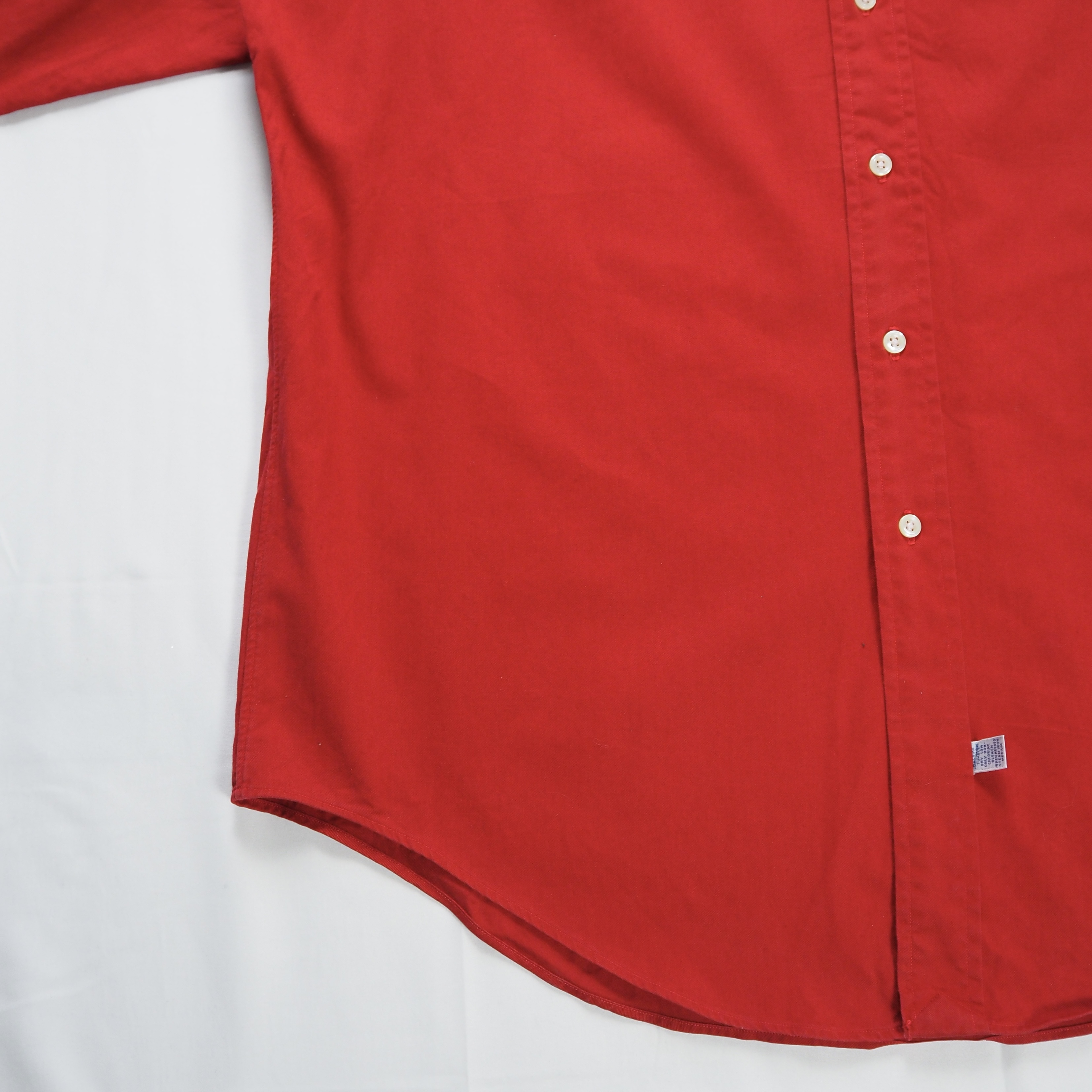 90’s Ralph Lauren Cotton Shirt ワインレッド L の画像 8