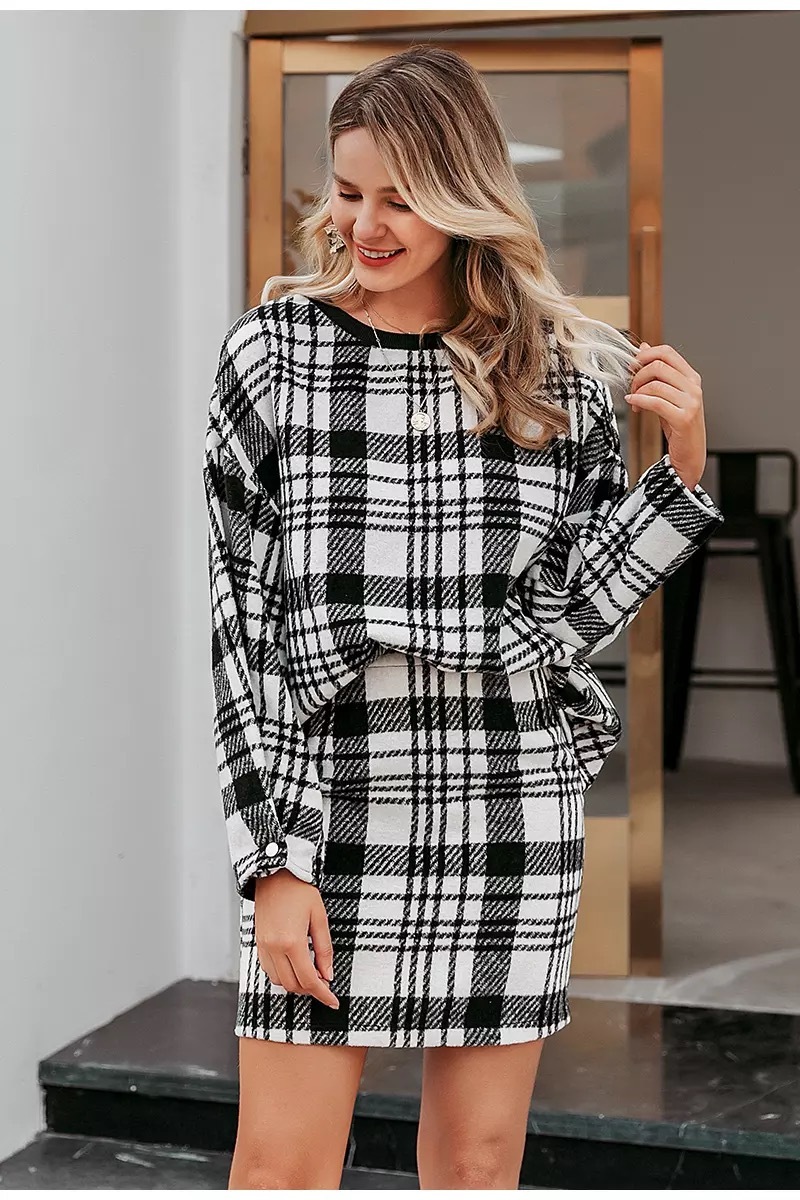 お洒落可愛い 海外ファッション インポート チェック柄 セットアップ