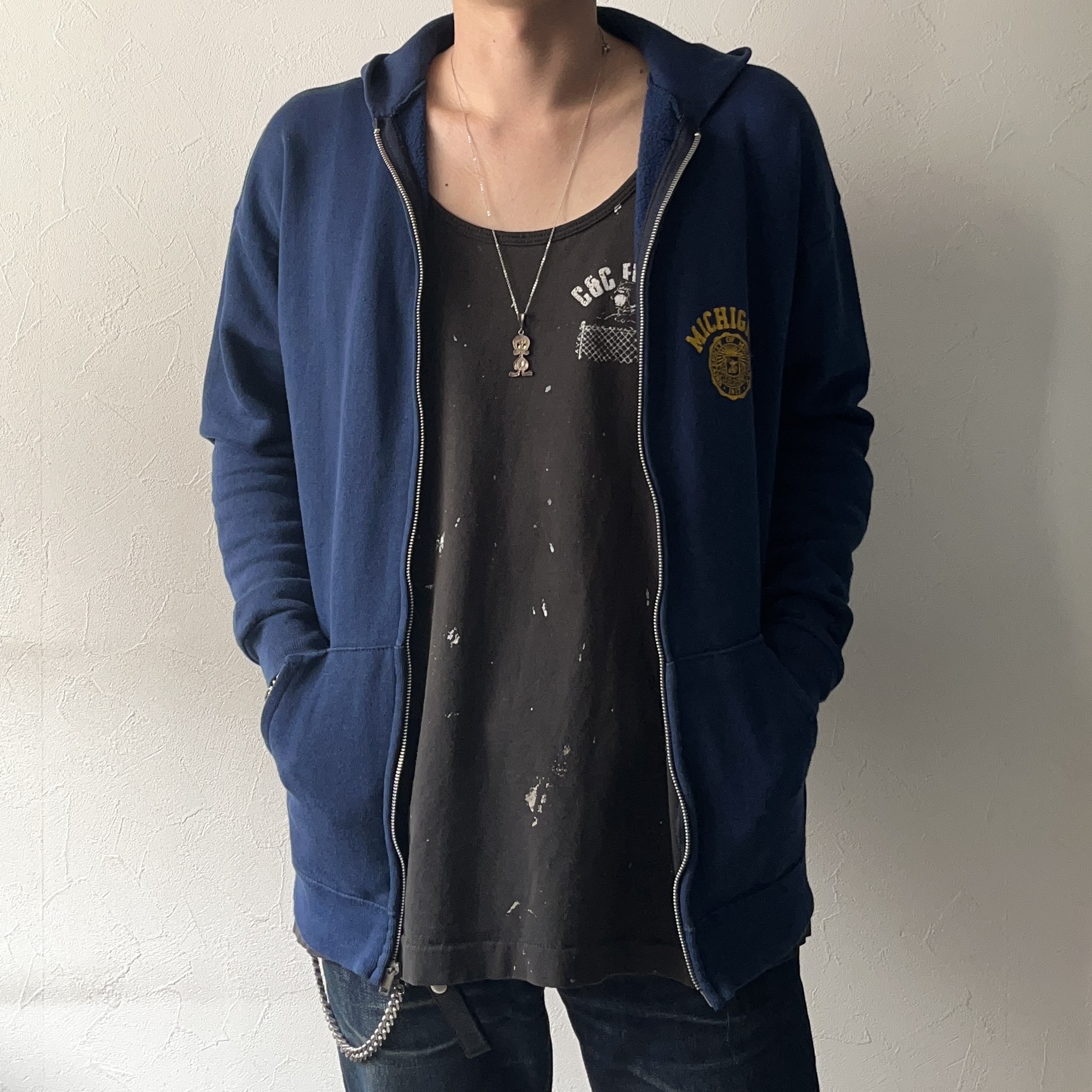 Vintage 80's【H.WOLF&SONS】"MICHIGAN" Zip-up Hoodie の画像 3