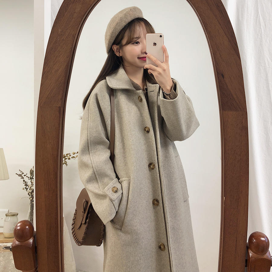 ナチュラルカラーロングコート B694 Berna