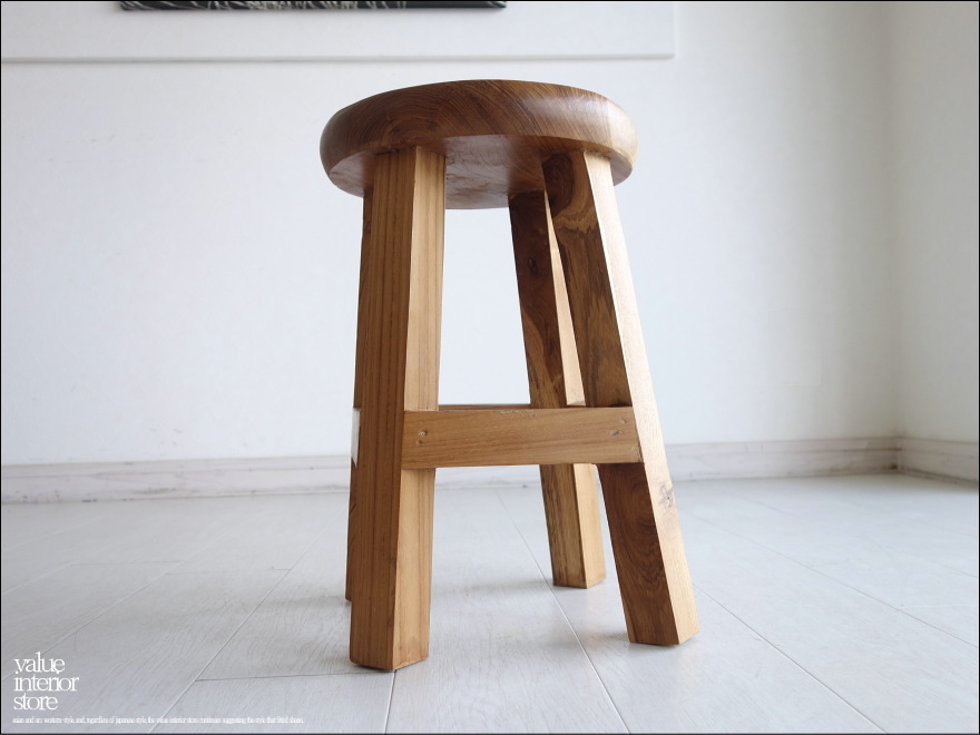 チーク無垢材 スツール Cf1 椅子 イス 木製 ベンチ カフェチェア 手作り家具 天然木 新品 ハンドメイド ナチュラル 送料無料 限定製作 Valuestore