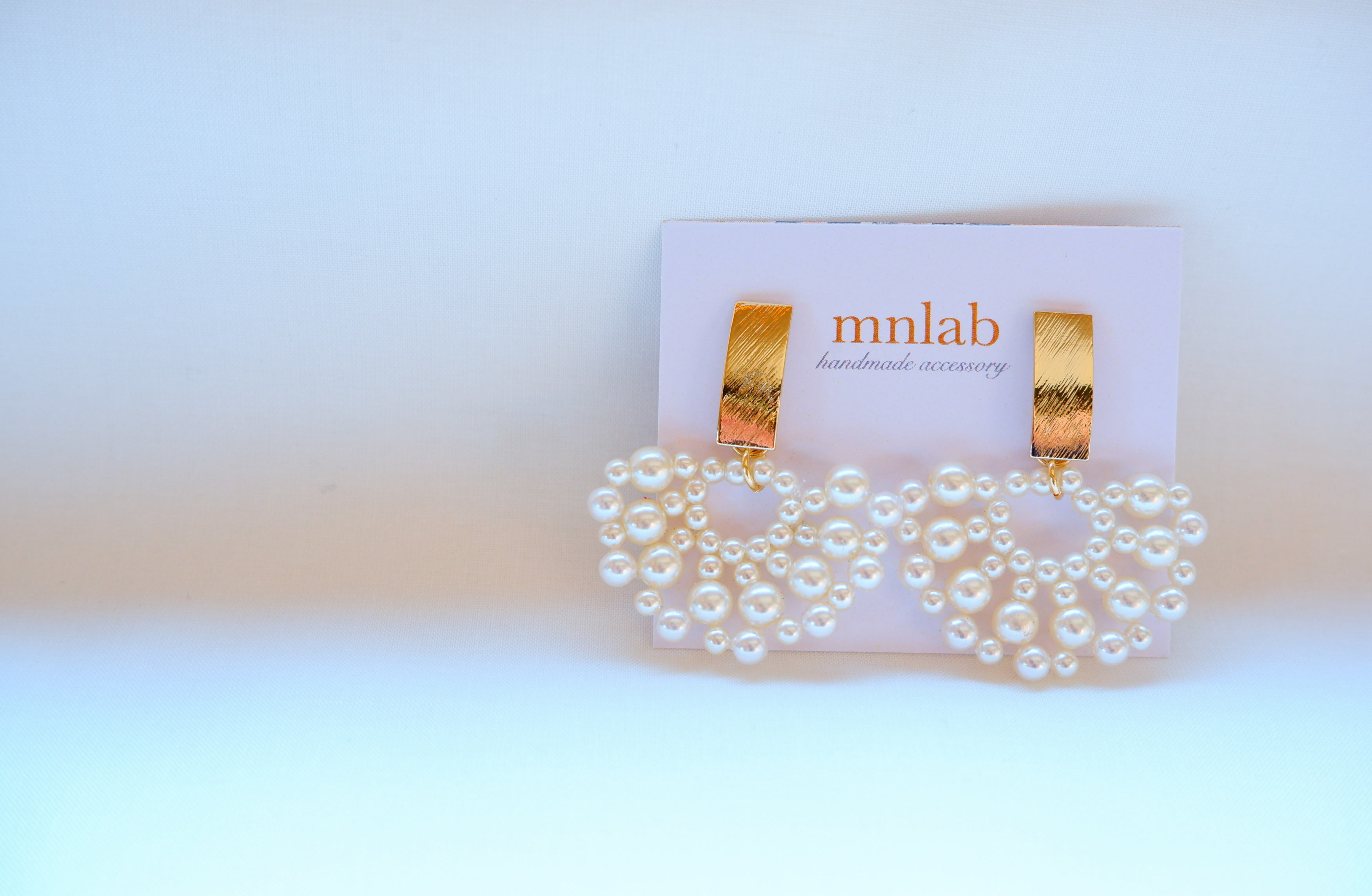 ゴールド パール ピアス Mnlab