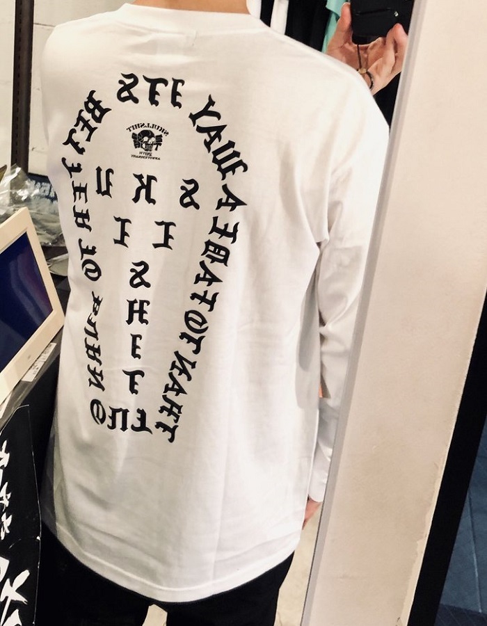 SKULLSHIT / スカルシット「Message "ROCK" Long Sleeve T-sh」長袖Tシャツ ロンT 袖プリント 棺