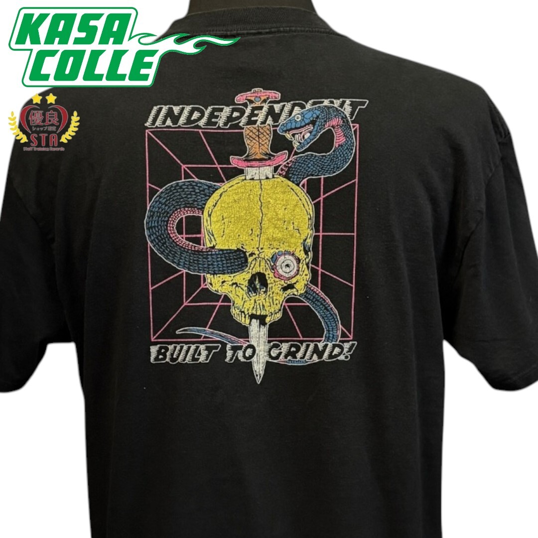 【INDEPENDENT】 インディペンデント Skull スカル  Relic Vintage Tシャツ L