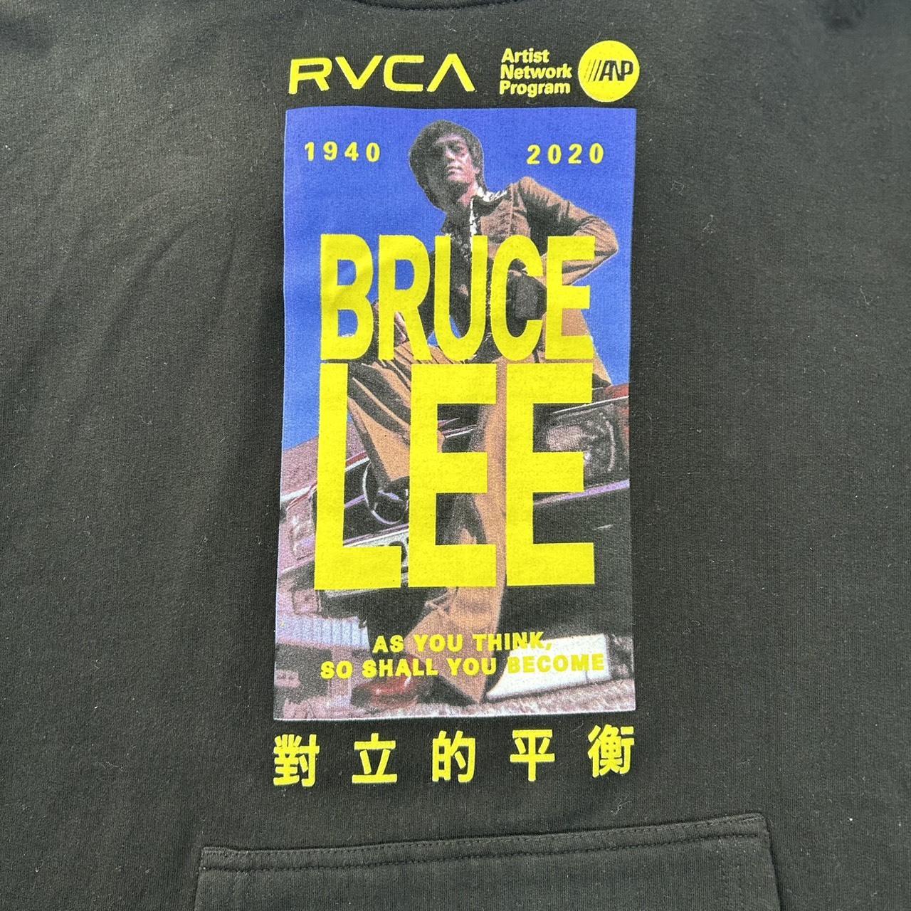 RVCA × Bruce Lee Graphic Pullover Hoodie Black L の画像 6