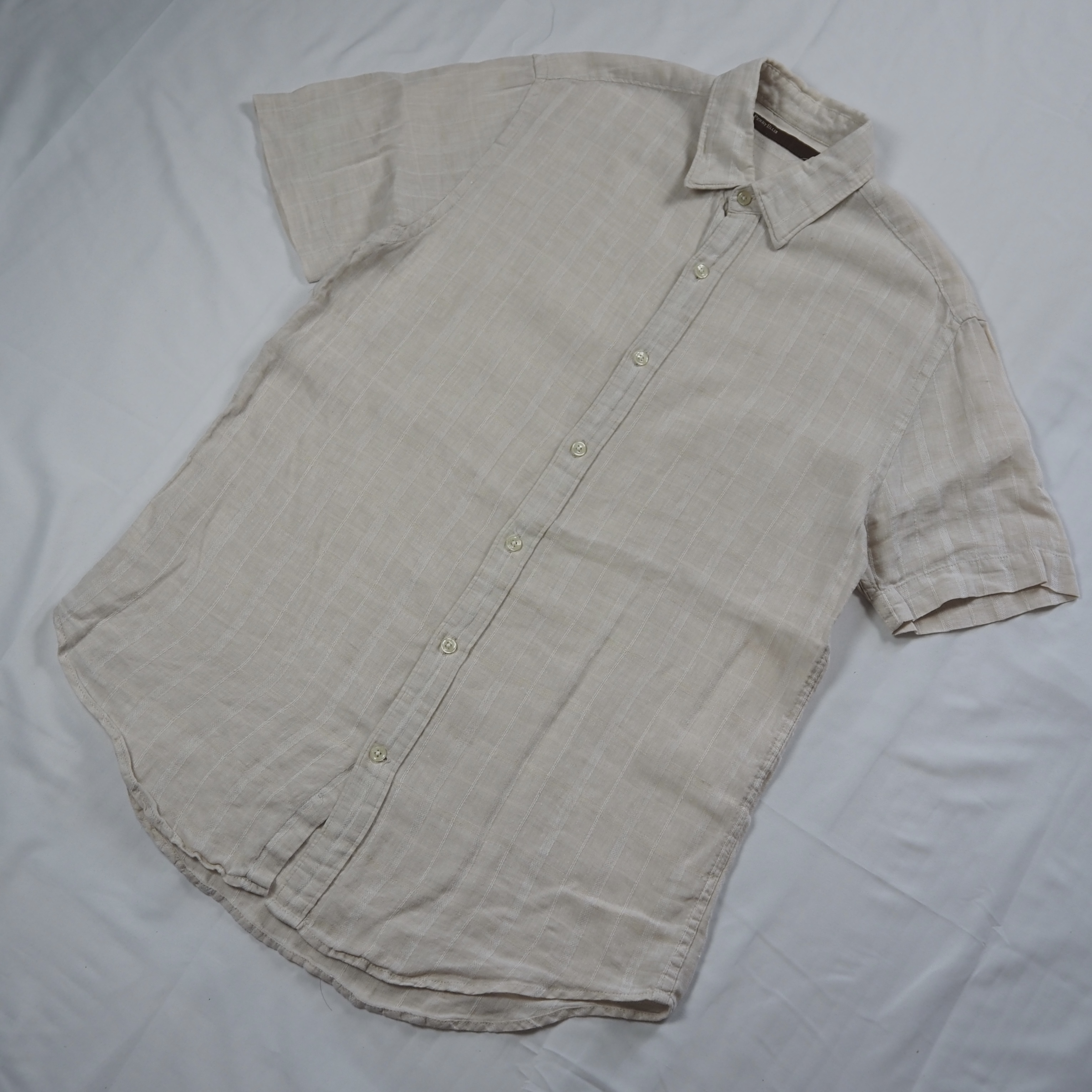 00’s Perry Ellis リネンシャツ Mサイズ チェック柄 の画像 2
