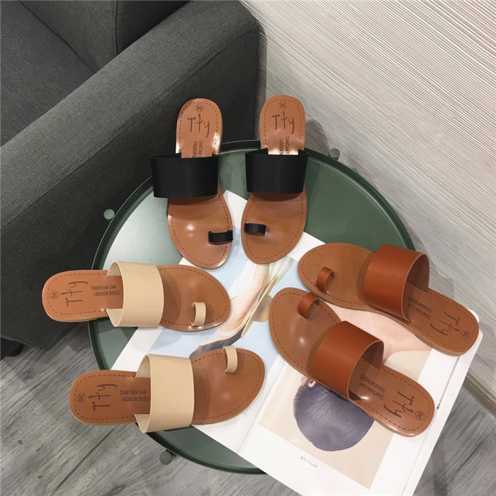 フラットサンダル サンダル 親指リング ぺたんこ 楽ちんサンダル Macaron