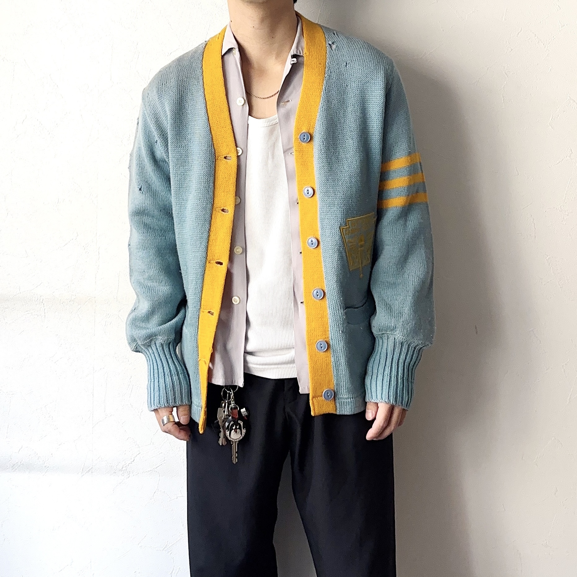 Vintage 60's【Oshman】Grunge Lettered Cardigan の画像 3