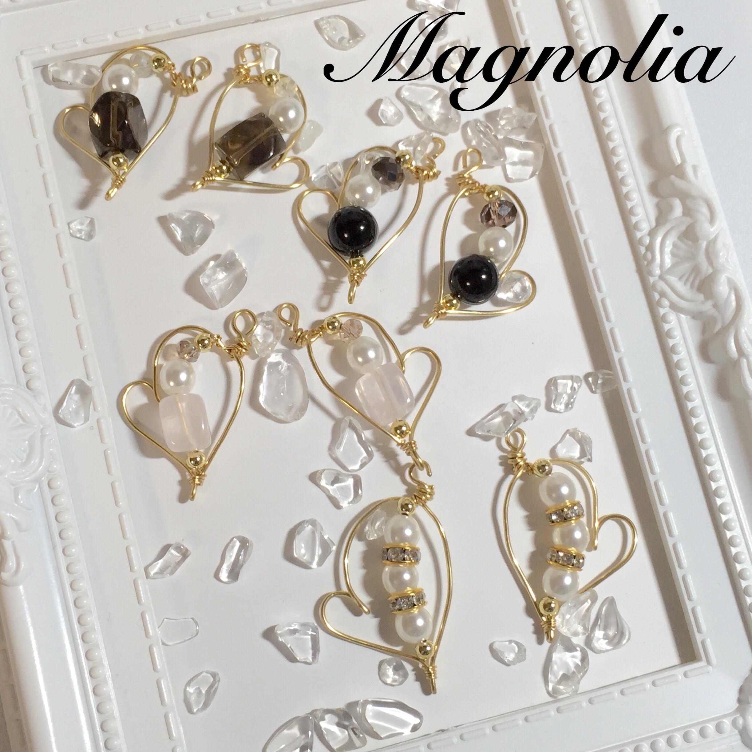 ワイヤーハートピアス Magnolia マグノリア