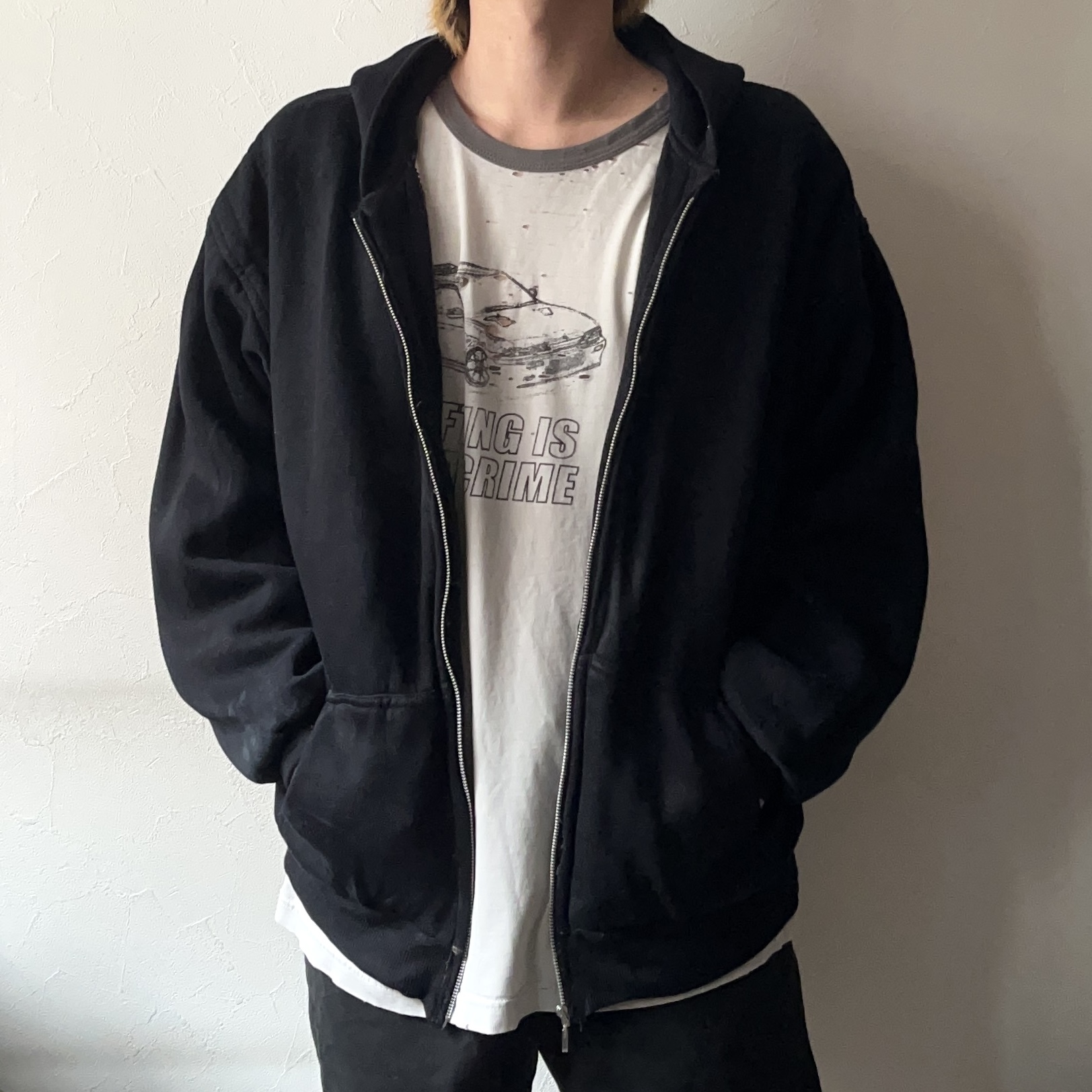 Vintage 90's【GRAND BANKS OUTFITTERS】Grunge Zip-up Thermal Hoodie の画像 3