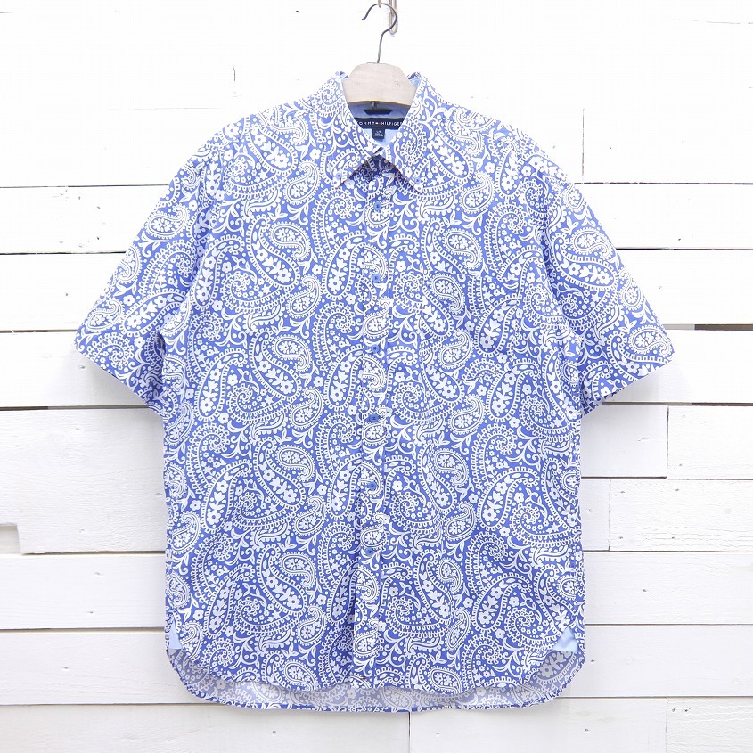 Tommy Hilfiger トミーヒルフィガー ペイズリー柄 半袖 コットン ボタンダウンシャツ メンズ Lサイズ Represent Onlinestore