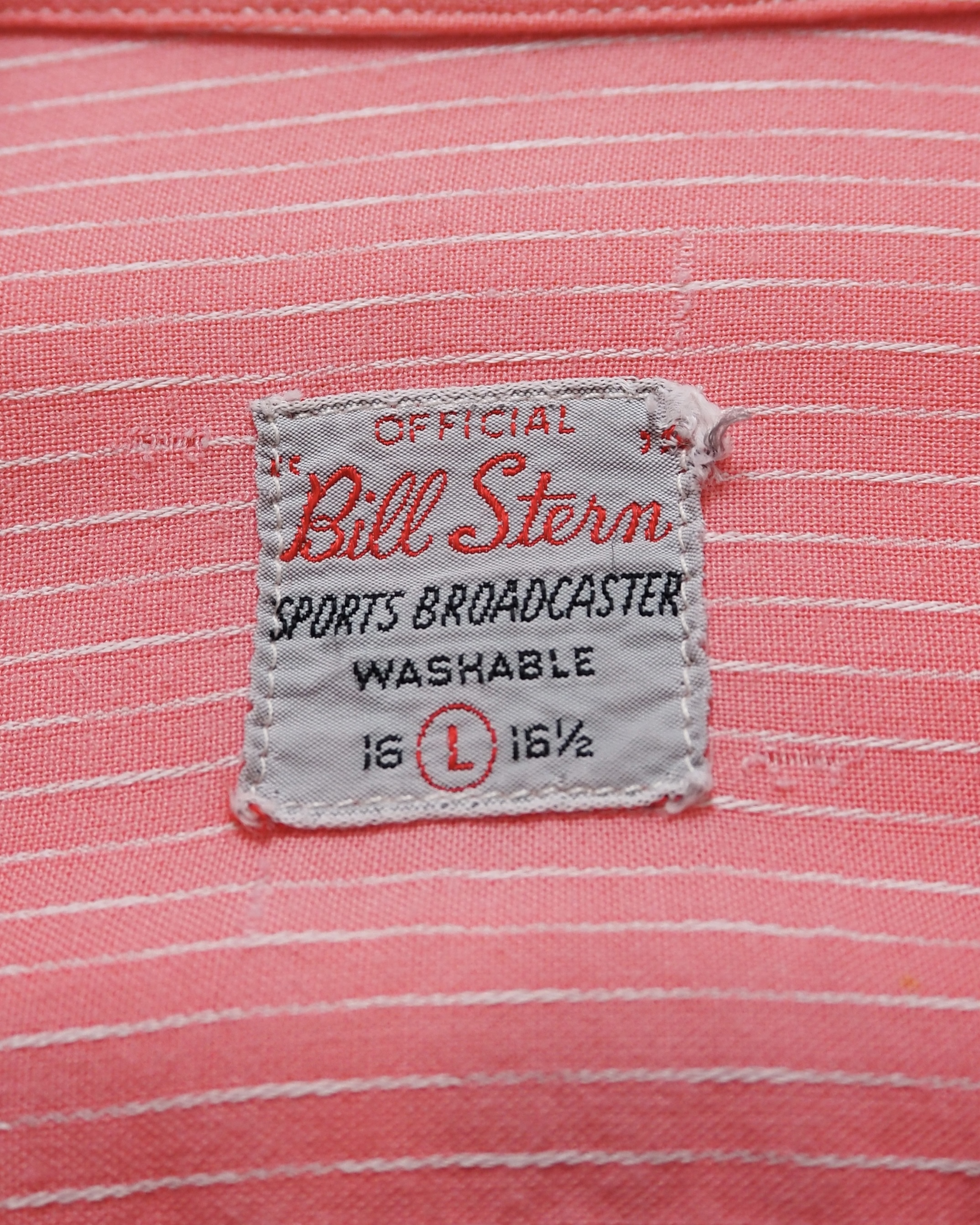 50’s Bill Stern レーヨンシャツ ピンク ストライプ Lサイズ の画像 10