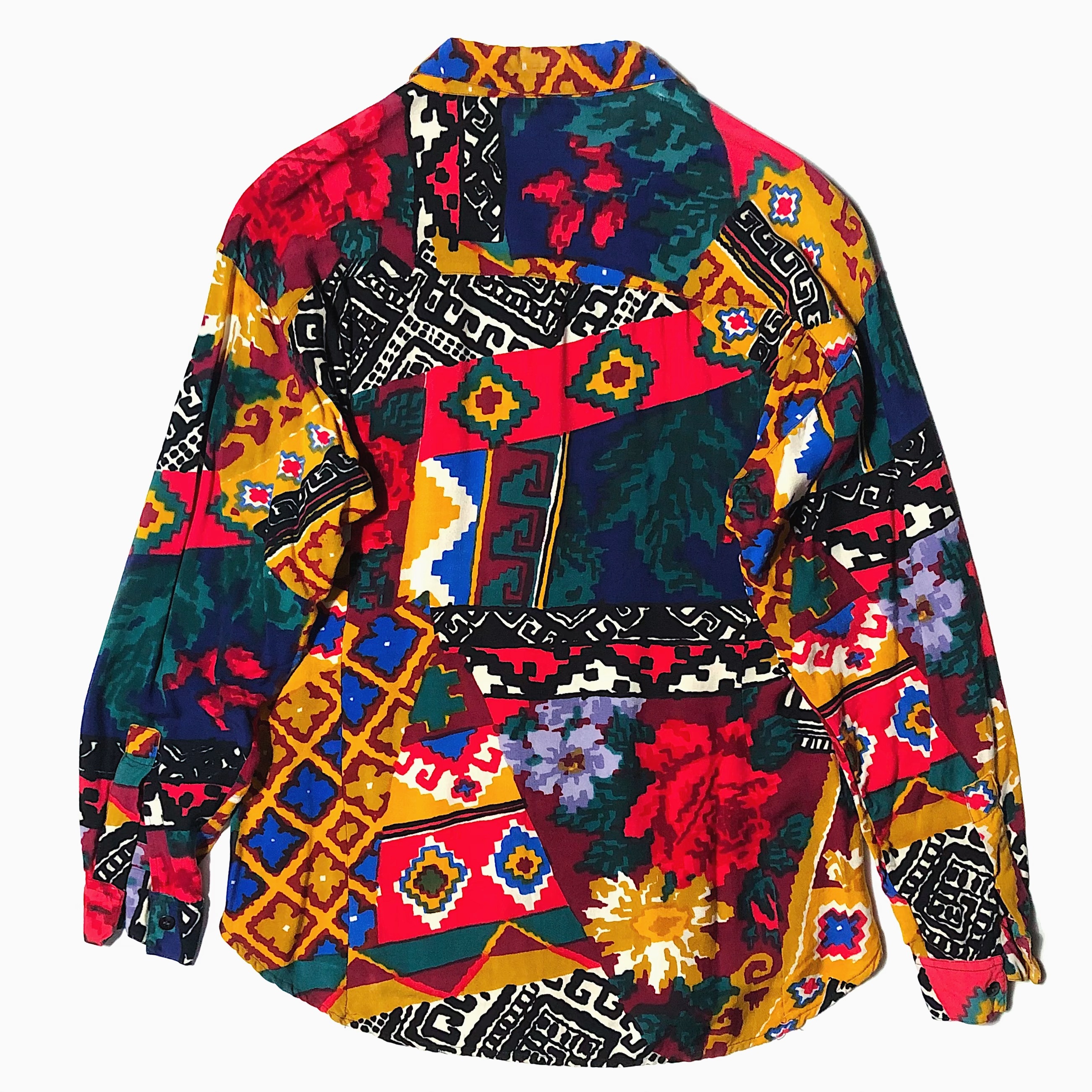 Vintage 80's【Avant Garde】Patterned Rayon Shirt の画像 2