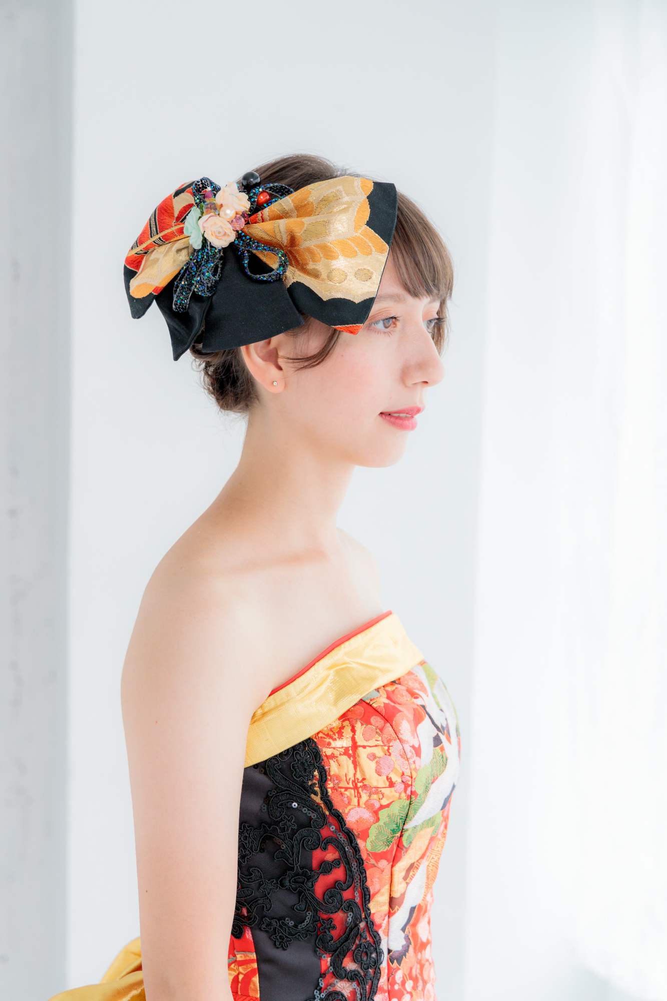 一点もの 和装ウェディング ブライダル 和ドレス 着物ドレス 色打掛 No45 Fujiya Obi Collection