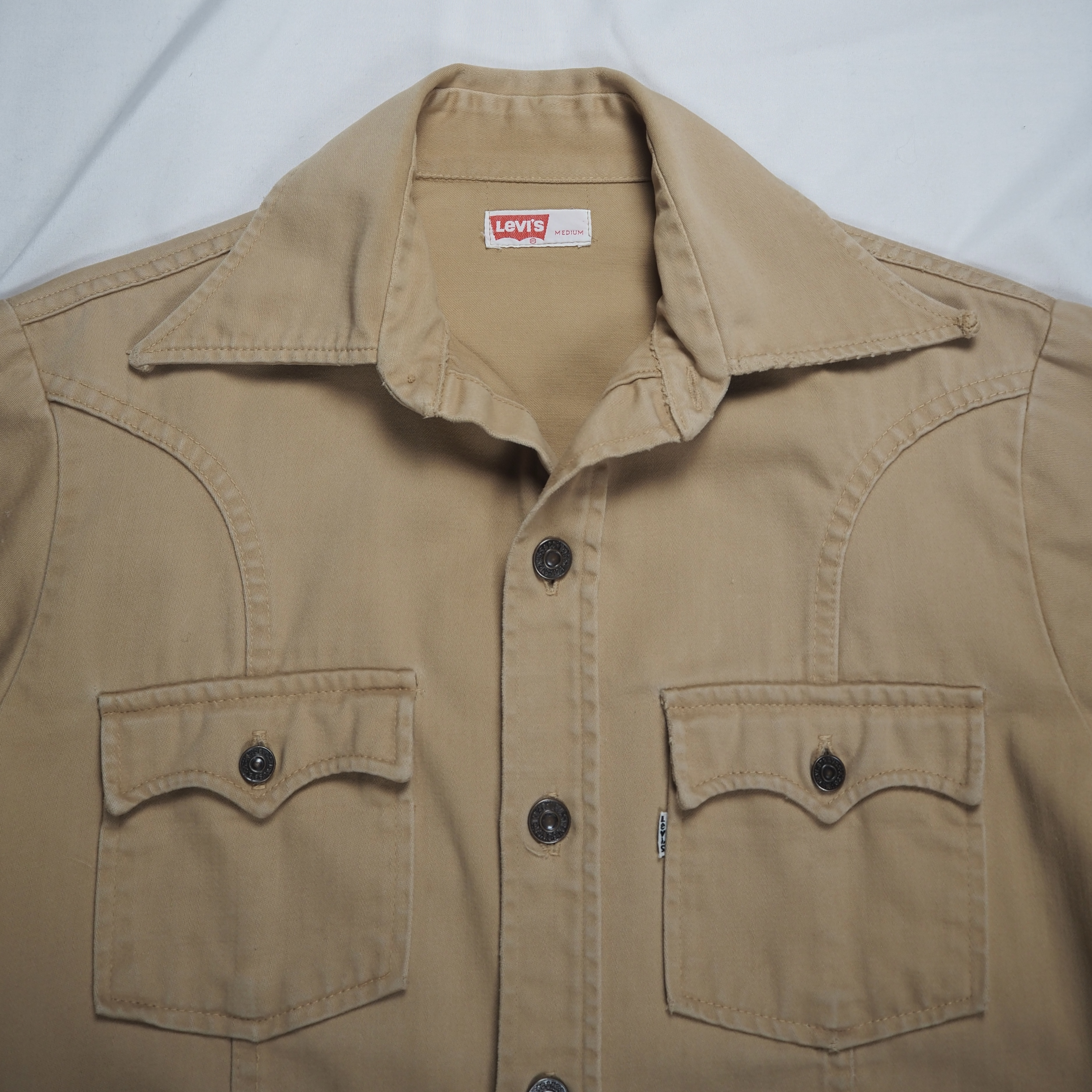 70’s Levi’s ウエスタンシャツ ベージュ ボックスシルエット Mサイズ オンライン限定商品 の画像 10