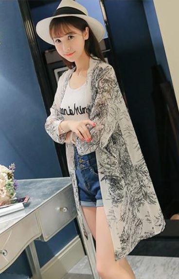 ロングカーディガン レディース 夏 ９分袖 花柄 カーディガン レディース リゾートファッション ハワイ グアム 沖縄 海外旅行 韓国の可愛い レディースアパレルのセレクトショップ Kilalion キラリオン