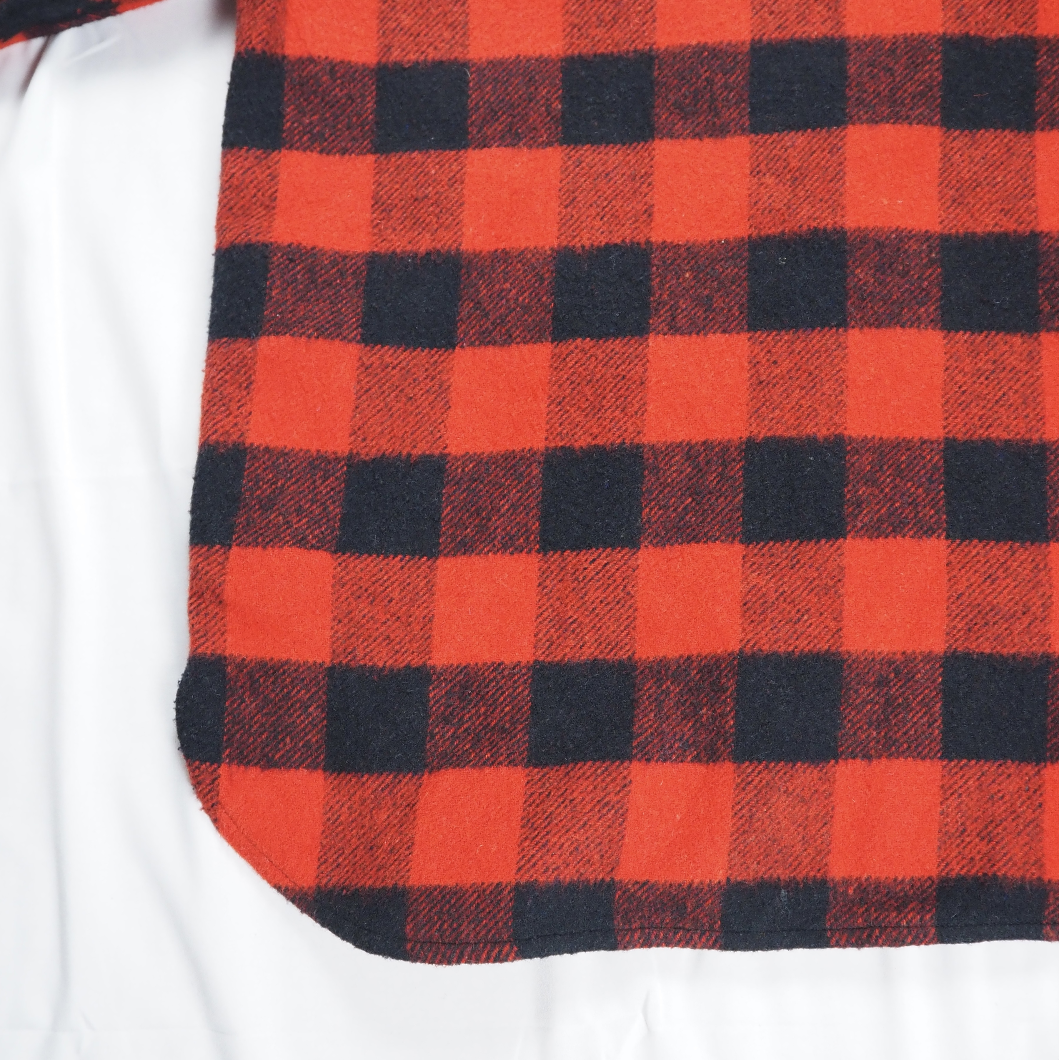 70’s J.C. Penny フランネルシャツ Mサイズ レッド×ブラック ブロックチェック Mサイズ マチ付き オンライン限定商品 の画像 13