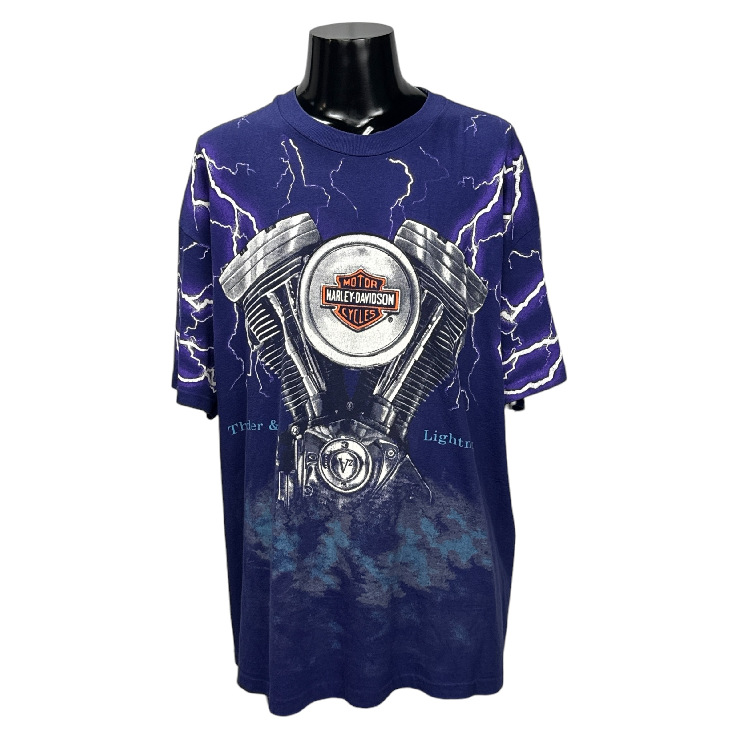 【HARLEY-DAVIDSON】ハーレーダビッドソン “THUNDER & LIGHTNING” 90’s Vintage Tシャツ