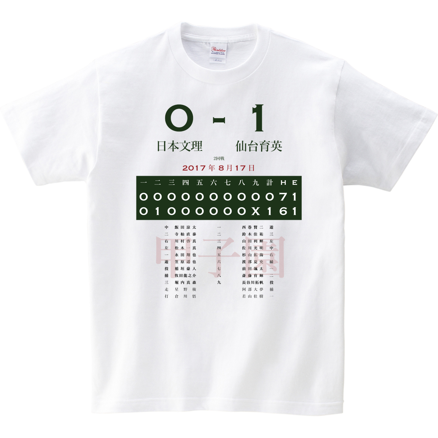 17 2回戦 仙台育英 宮城 日本文理 新潟 あの試合を僕は一生忘れないtシャツ屋