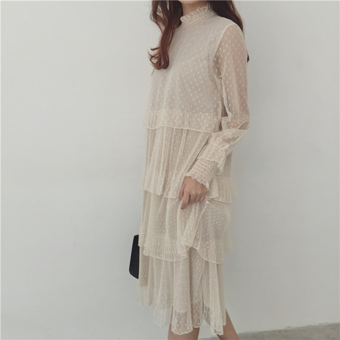 ティアード ワンピ ス スタンドカラー レースワンピース 黒 白 総レース 白レース 大きいサイズ パーティー ピンク 黒レース 体系カバー 韓国 刺繍 キャバ 新作 Ladys Paradise