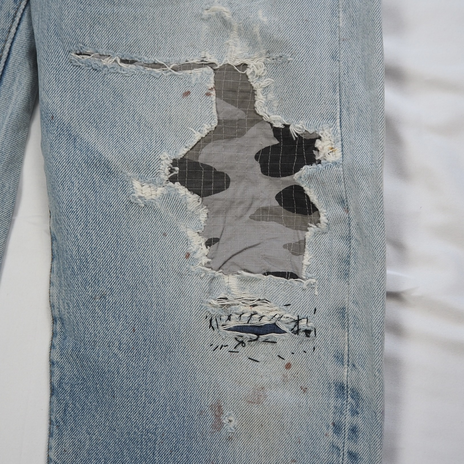 80’s Levi’s 501 赤耳 32×29程度 アイスブルー リペア の画像 7