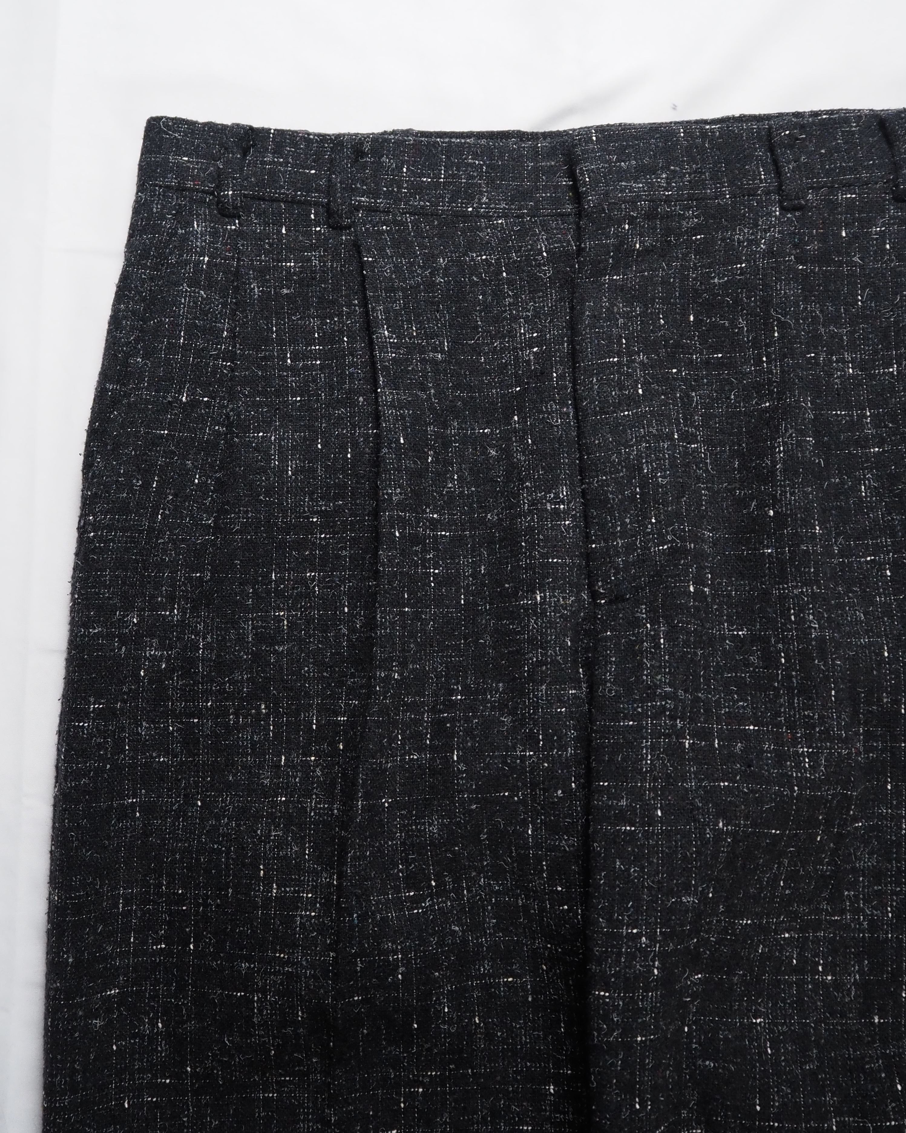 80’s Wool Slacks カスリ柄 ブラック×ホワイト の画像 3
