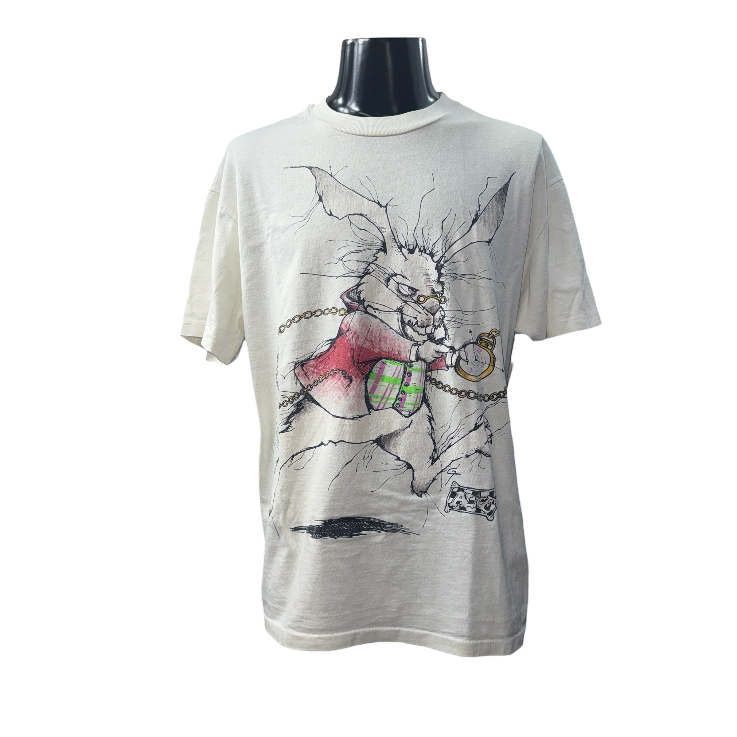 【ALICE IN WONDERLAND】アリスインワンダーランド 不思議の国のアリス 白うさぎ Vintage Tシャツ