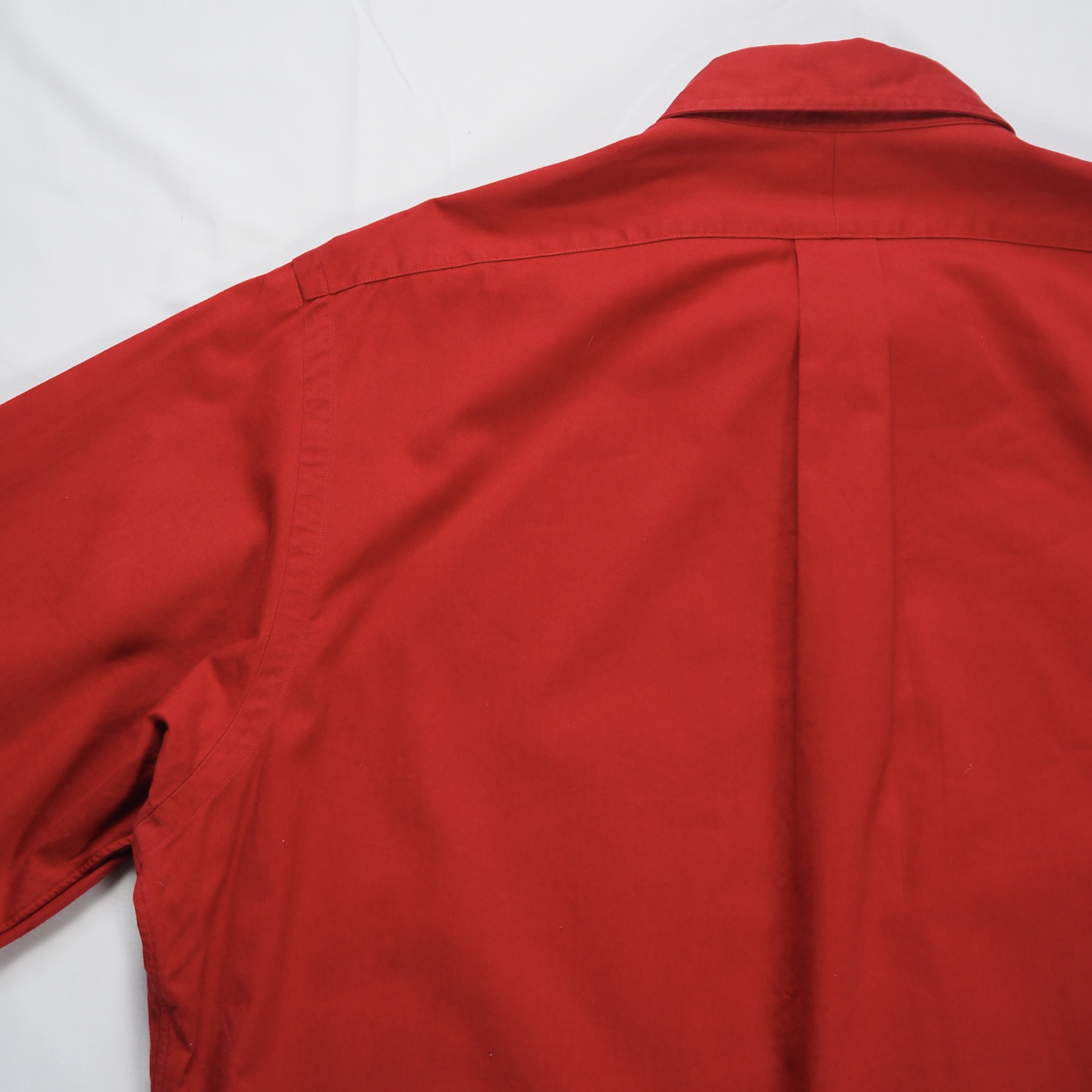 90’s Ralph Lauren Cotton Shirt ワインレッド L の画像 13