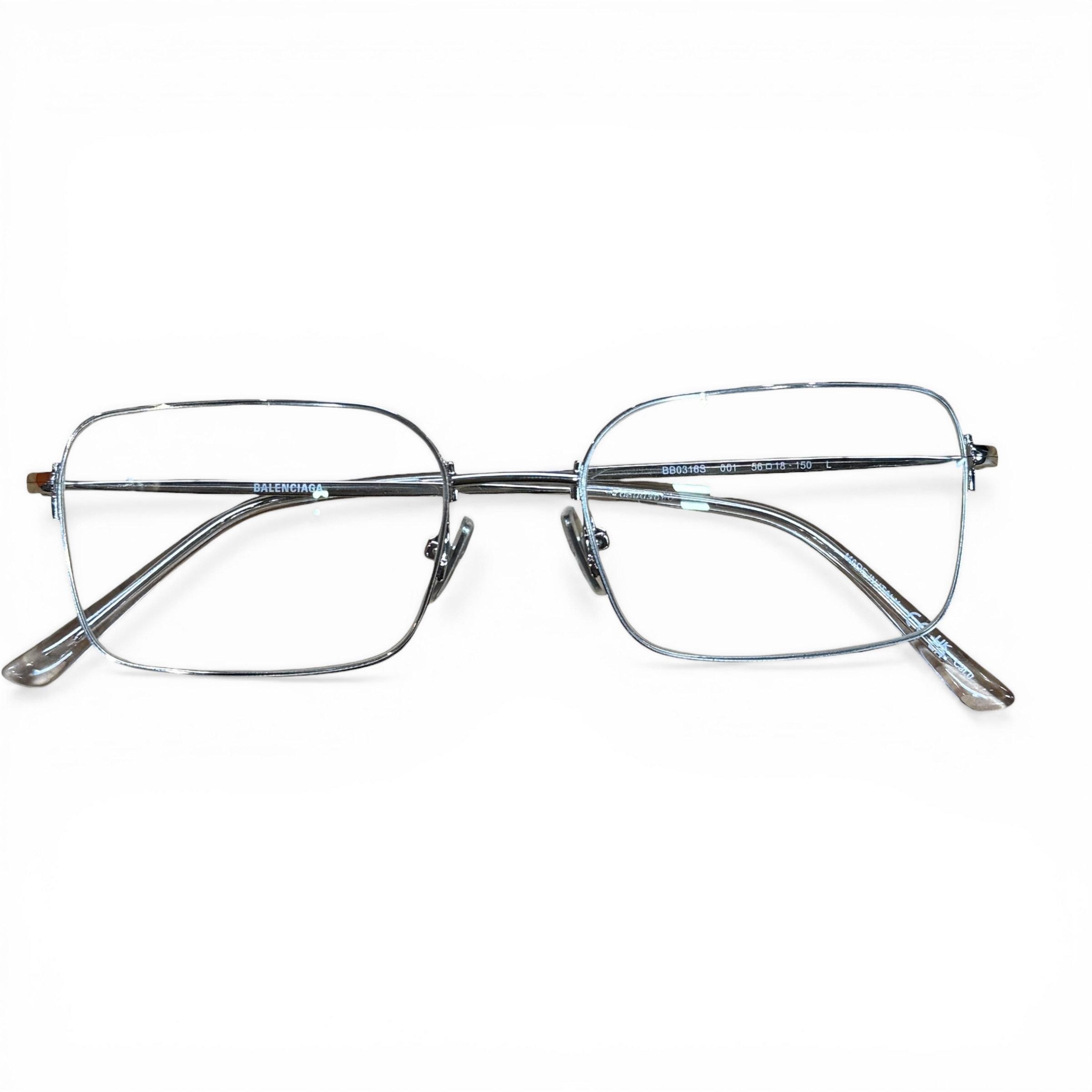 【BALENCIAGA】バレンシアガ “BB0316S” メタル スクエア アイウェア