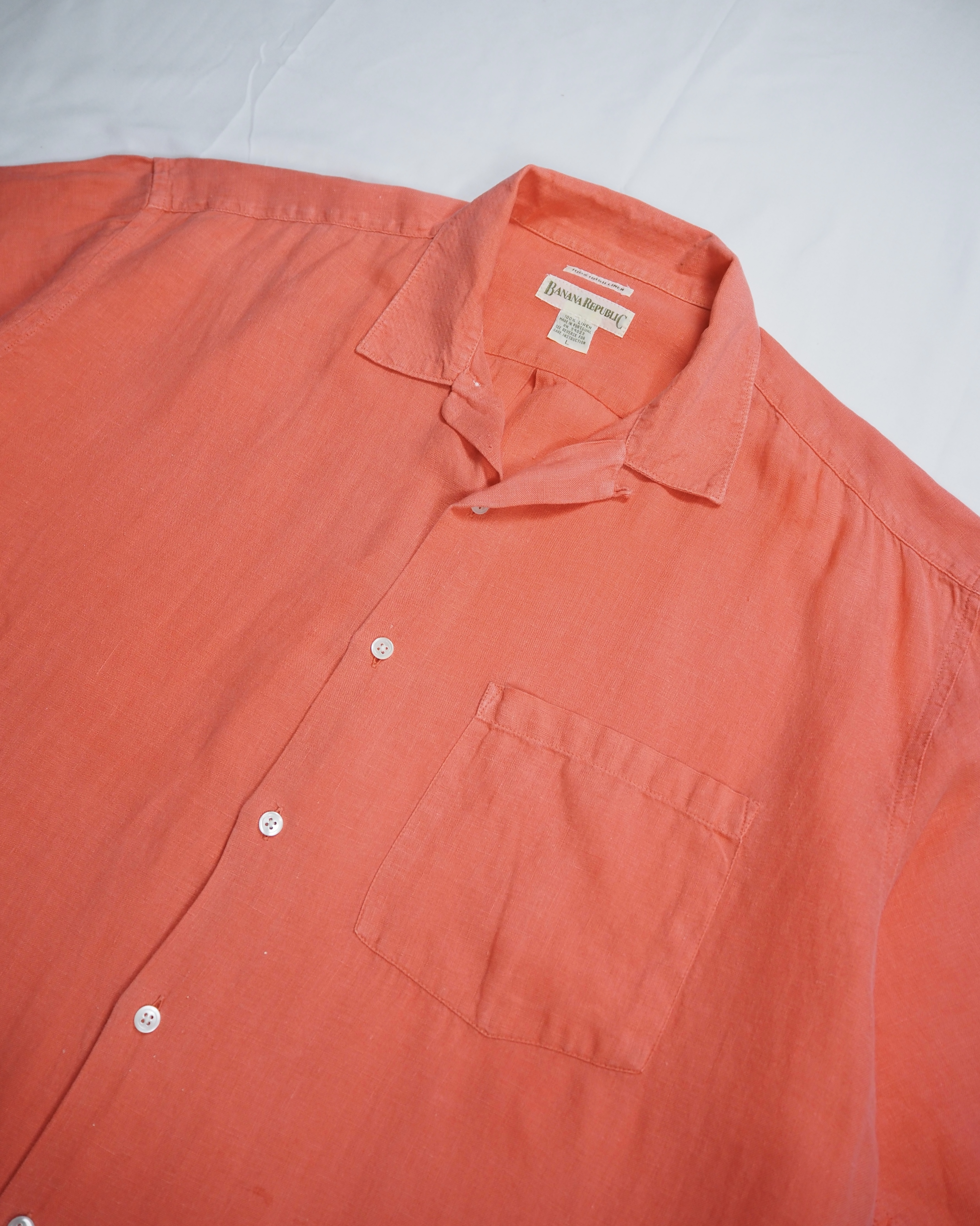 90’s Banana Republic シルクシャツ ピンク XL の画像 2