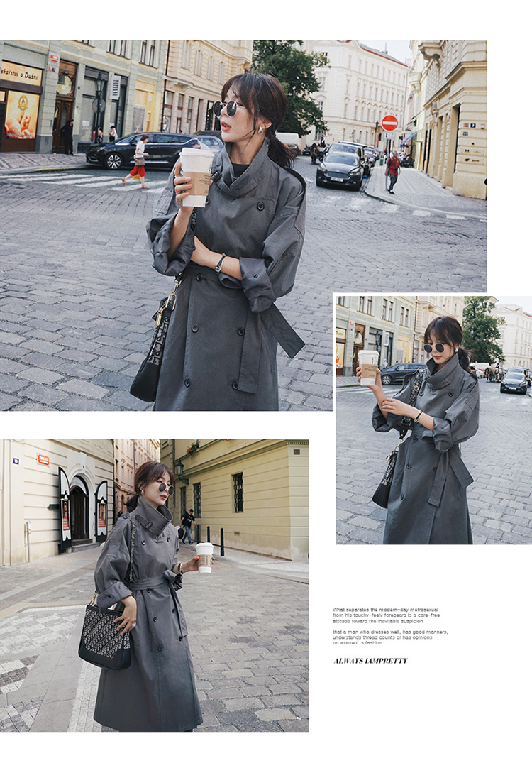 送料無料 アウター レディース コート ロング トレンチコート ロングコート グレー 無地 長袖 トラッド ウインドブレーカー シック 大人女子 抜け感 シンプル かっこいい こなれ感 ゆったり セレブ 大人カジュアル ルーズ メンズライク おしゃれ ベルト お出掛け 旅行