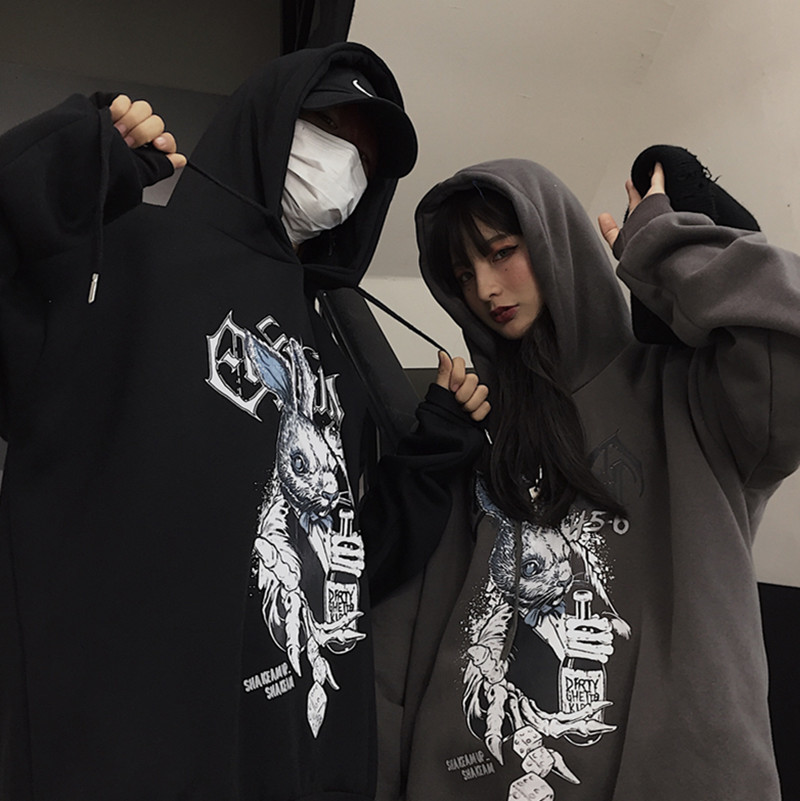 トップス ストリート系ダークゆるいベルベットプリントパーカー 代プチプラレディースファッション通販 若い女性ファッションサイトsaypretty
