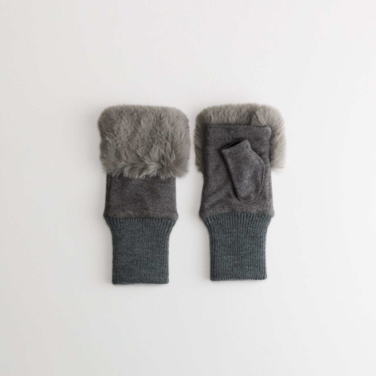フェイクファー付きフィンガーレスグローブ(WOMEN)
