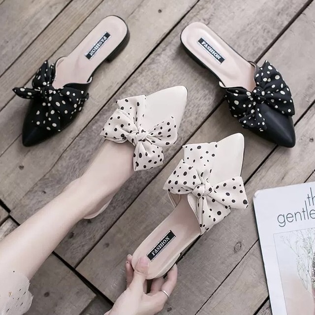 ドットリボンぺたんこミュール Sugardrug シュガードラッグ 量産型系セレクトショップ通販