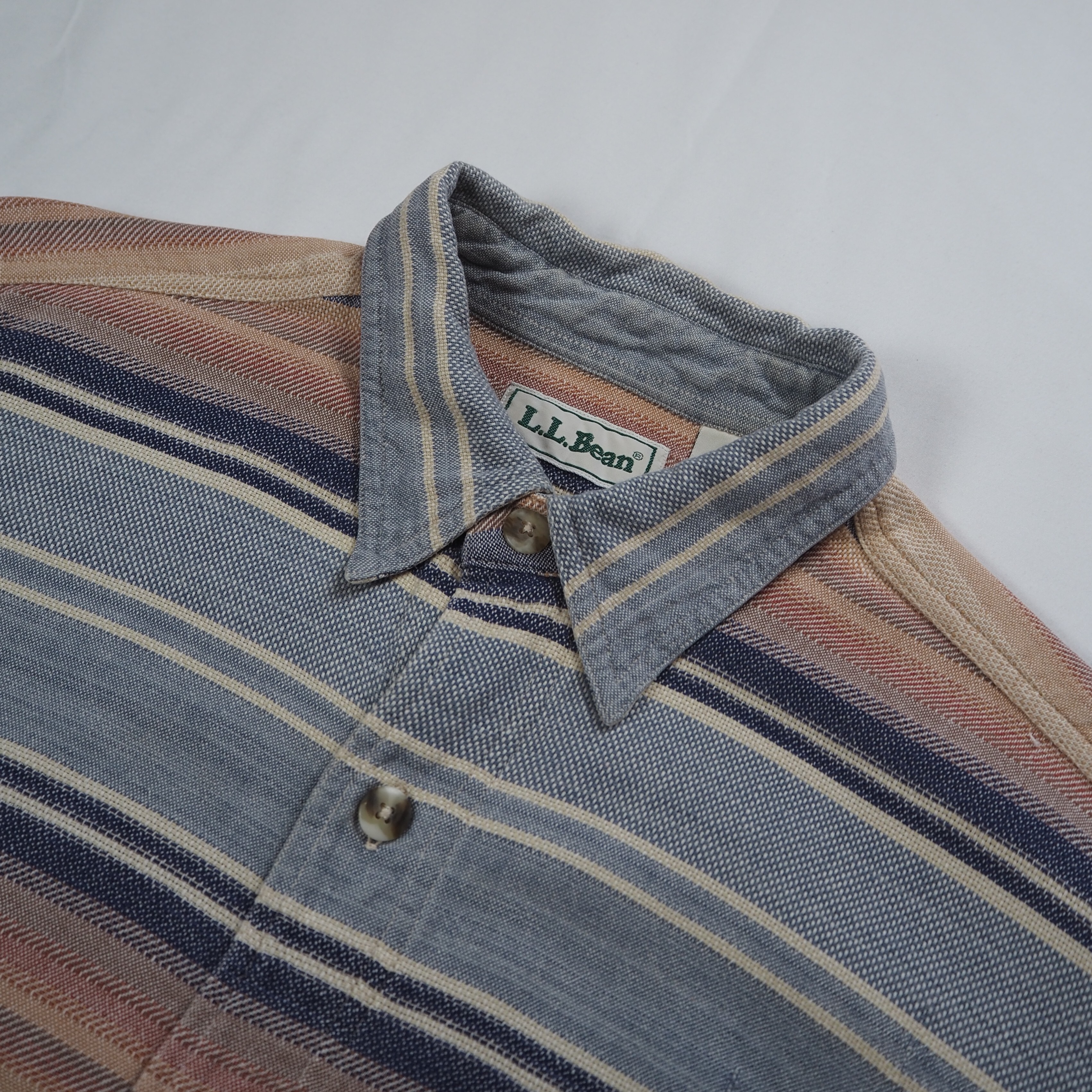90's L.L. Bean ネルシャツ Mサイズ ボーダー の画像 7
