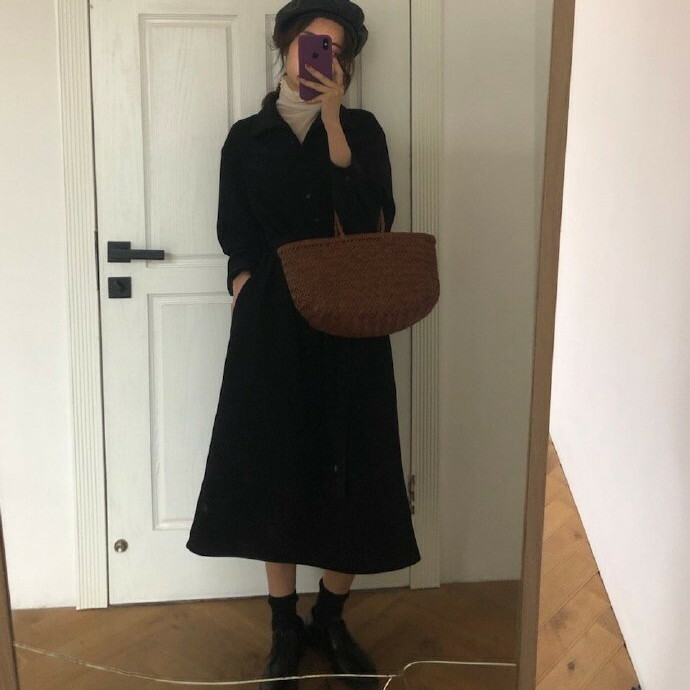 秋新作 ワンピース レディース 膝丈ワンピース ひざしたワンピース 膝下ワンピース ワンピースレディース 膝丈 ワンピースドレス 韓国ワンピース 秋 冬 ブラック 長袖 襟付き Vネック 黒 シャツ シャツワンピース シフォン カジュアル Viento